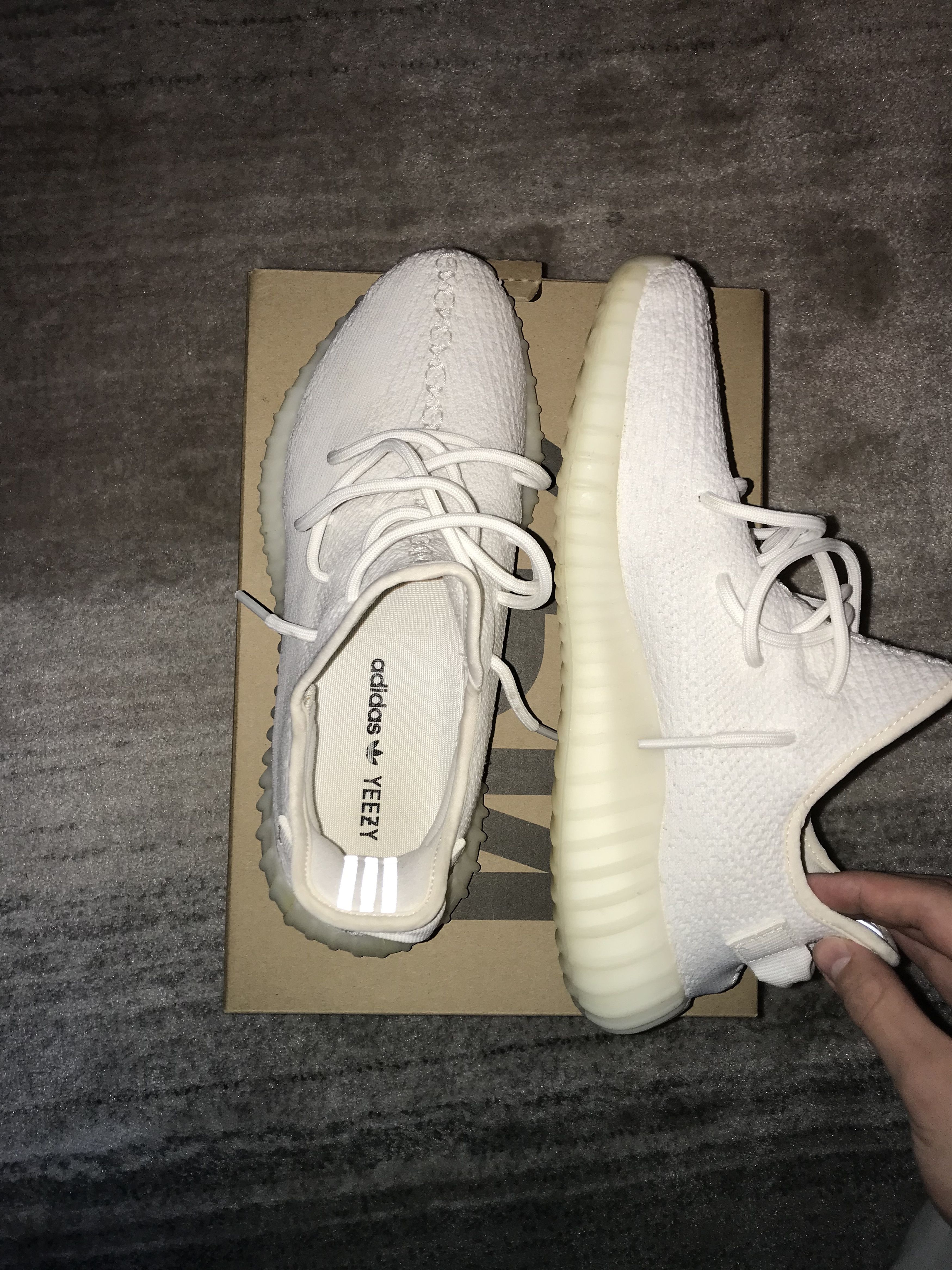 triple white yeezys 350