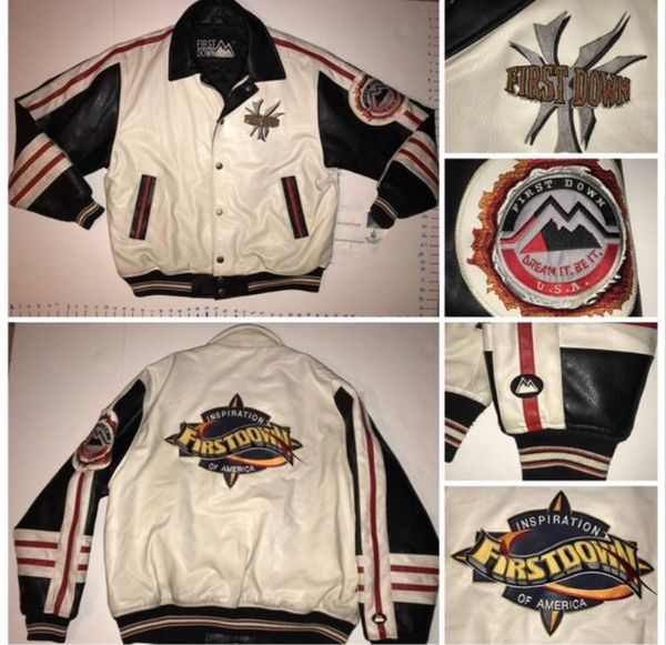 Vintage 90s FIRST DOWN Leather Jacket Vintage Grailed