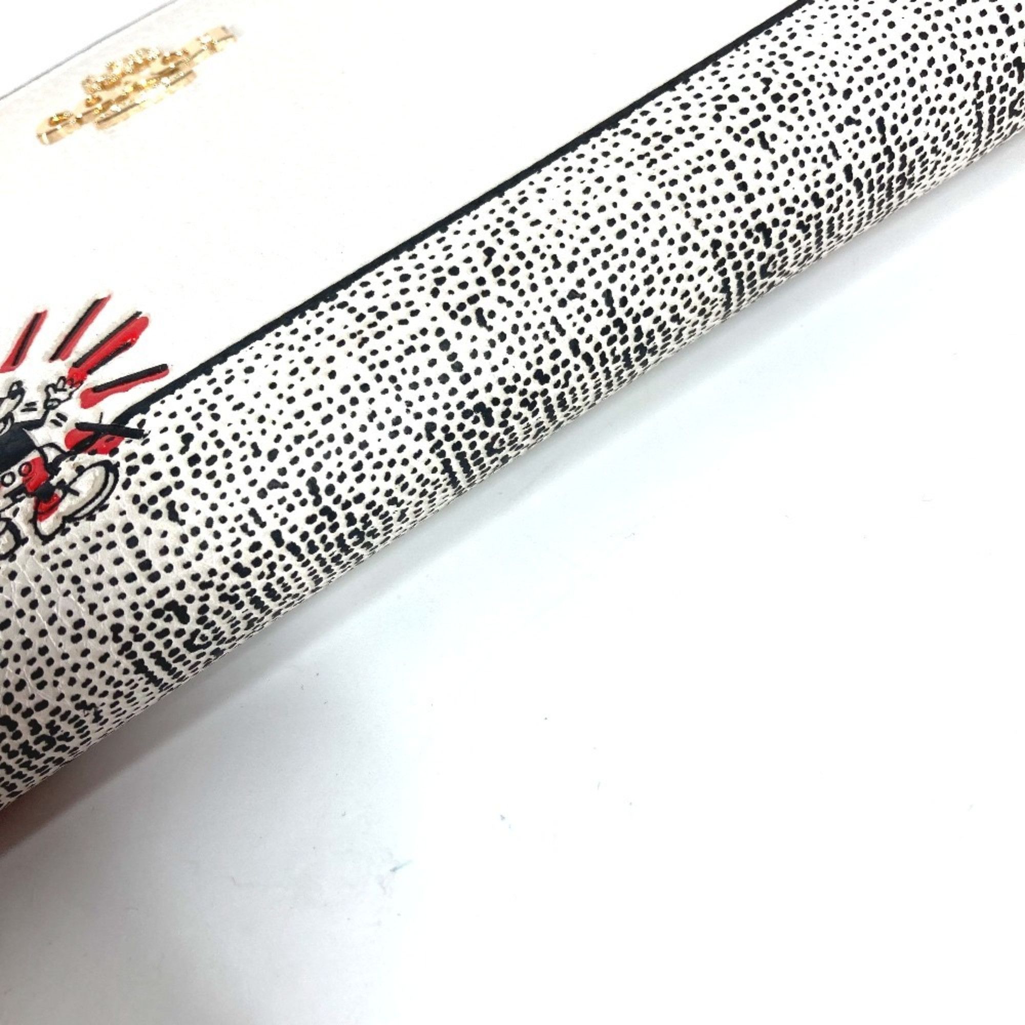 Coach COACH C7800 Keith Haring Collaboration Mickey Mouse Accordion Zip-Around Disney Long Wallet in White Leather Size ONE SIZE - 3 Thumbnail