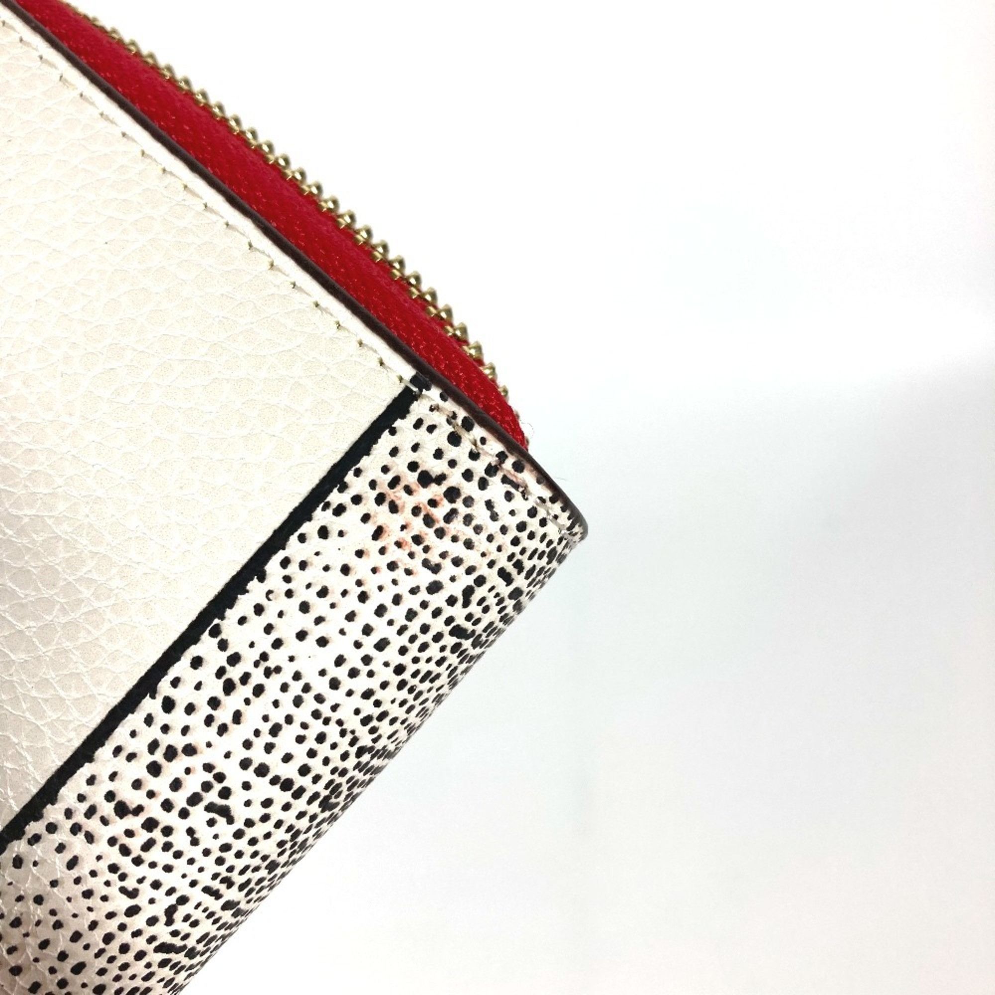 Coach COACH C7800 Keith Haring Collaboration Mickey Mouse Accordion Zip-Around Disney Long Wallet in White Leather Size ONE SIZE - 7 Thumbnail