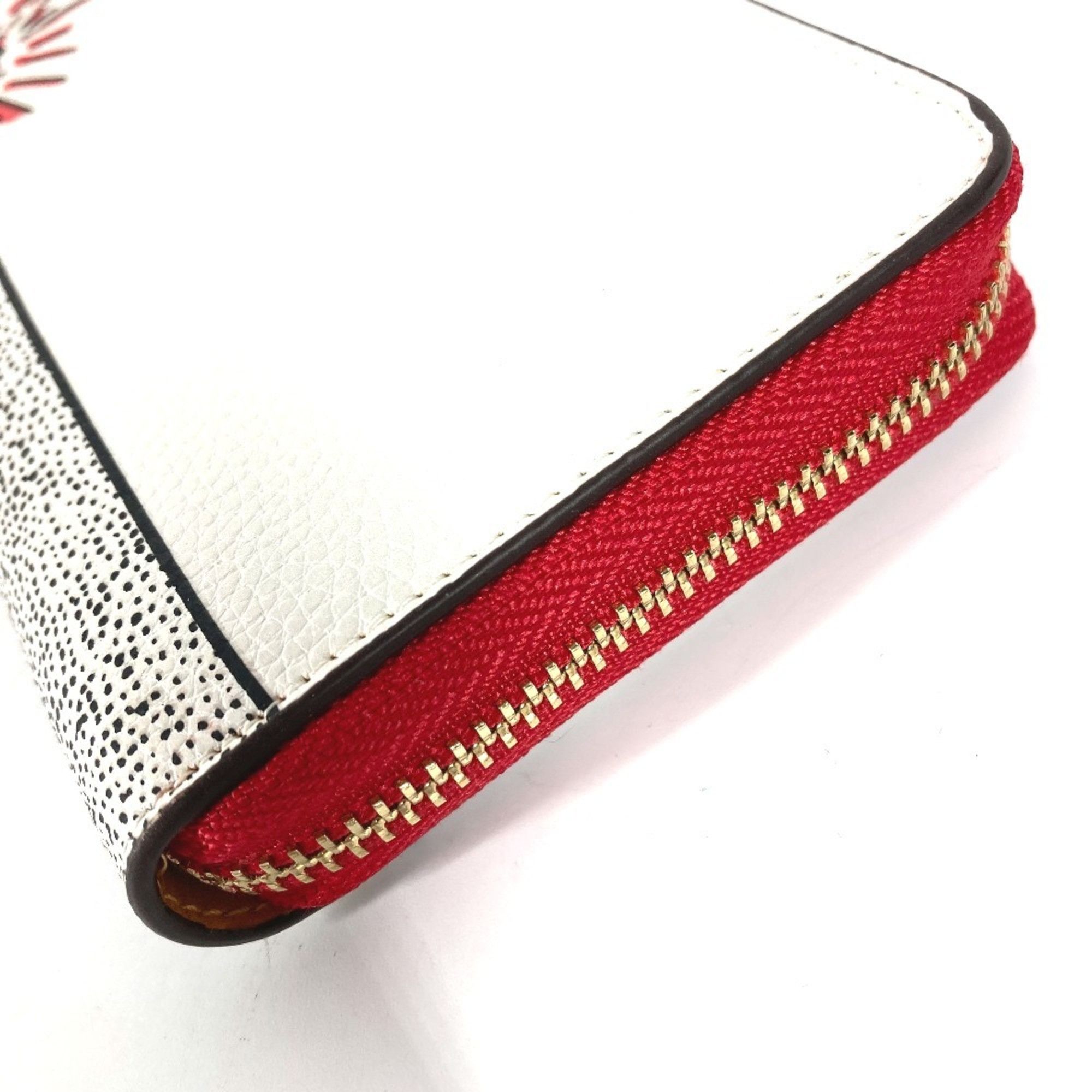 Coach COACH C7800 Keith Haring Collaboration Mickey Mouse Accordion Zip-Around Disney Long Wallet in White Leather Size ONE SIZE - 2 Thumbnail