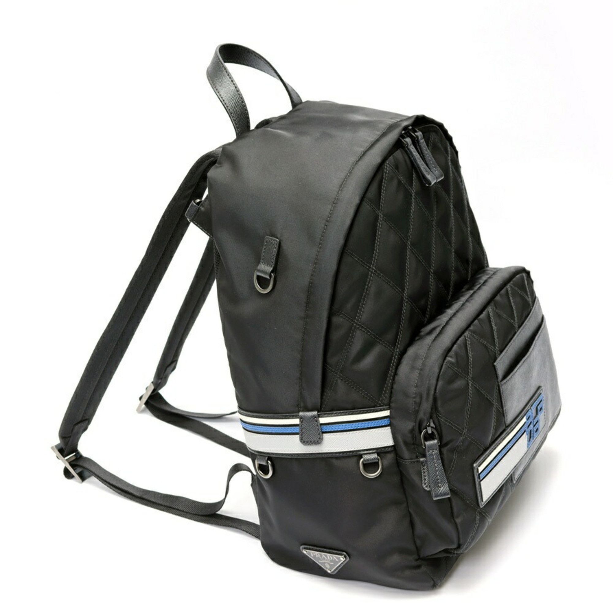 Prada PRADA Backpack Rucksack 2VZ066 Quilted Nylon Saffiano Leather Black S-158960 Size ONE SIZE - 2 Thumbnail