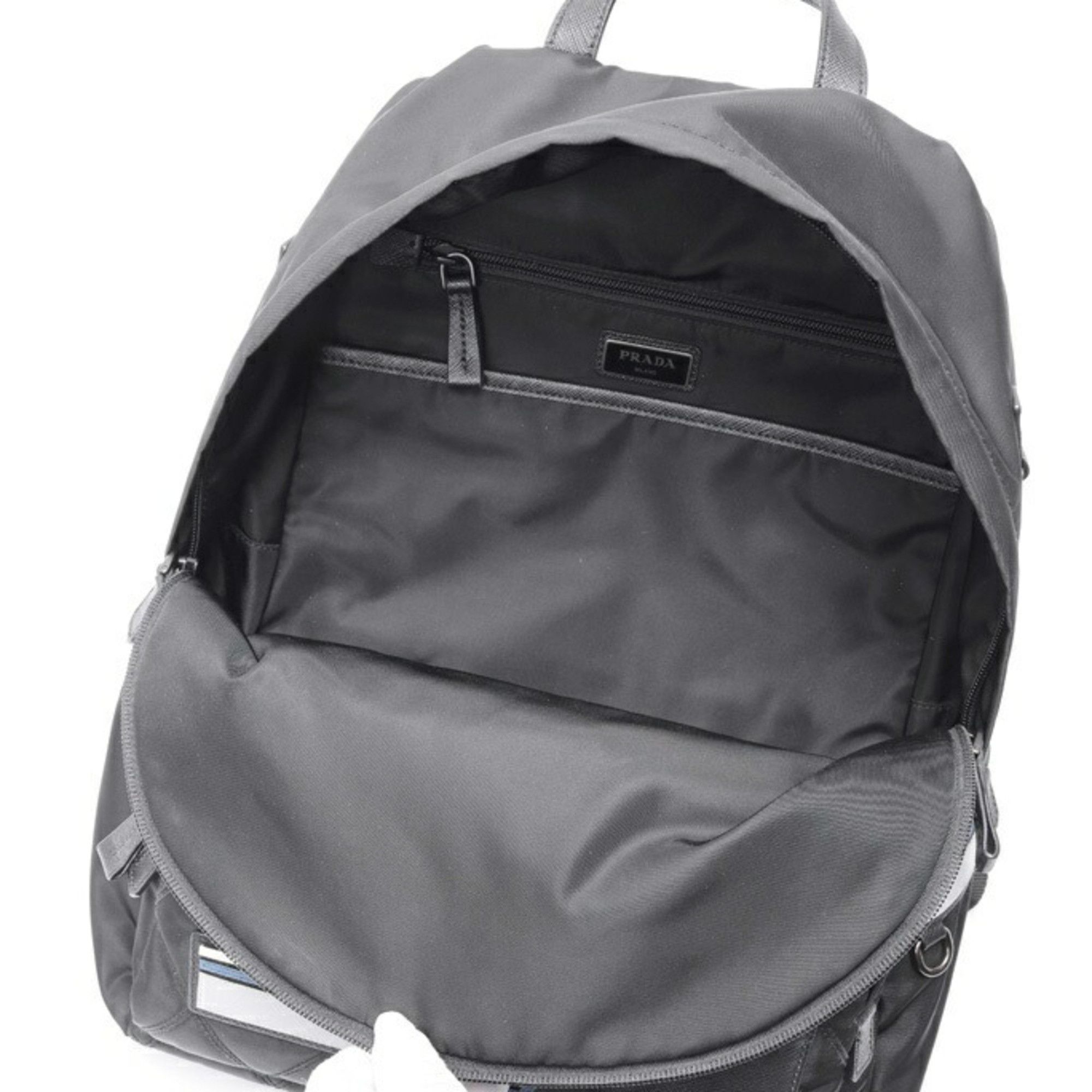 Prada PRADA Backpack Rucksack 2VZ066 Quilted Nylon Saffiano Leather Black S-158960 Size ONE SIZE - 6 Thumbnail