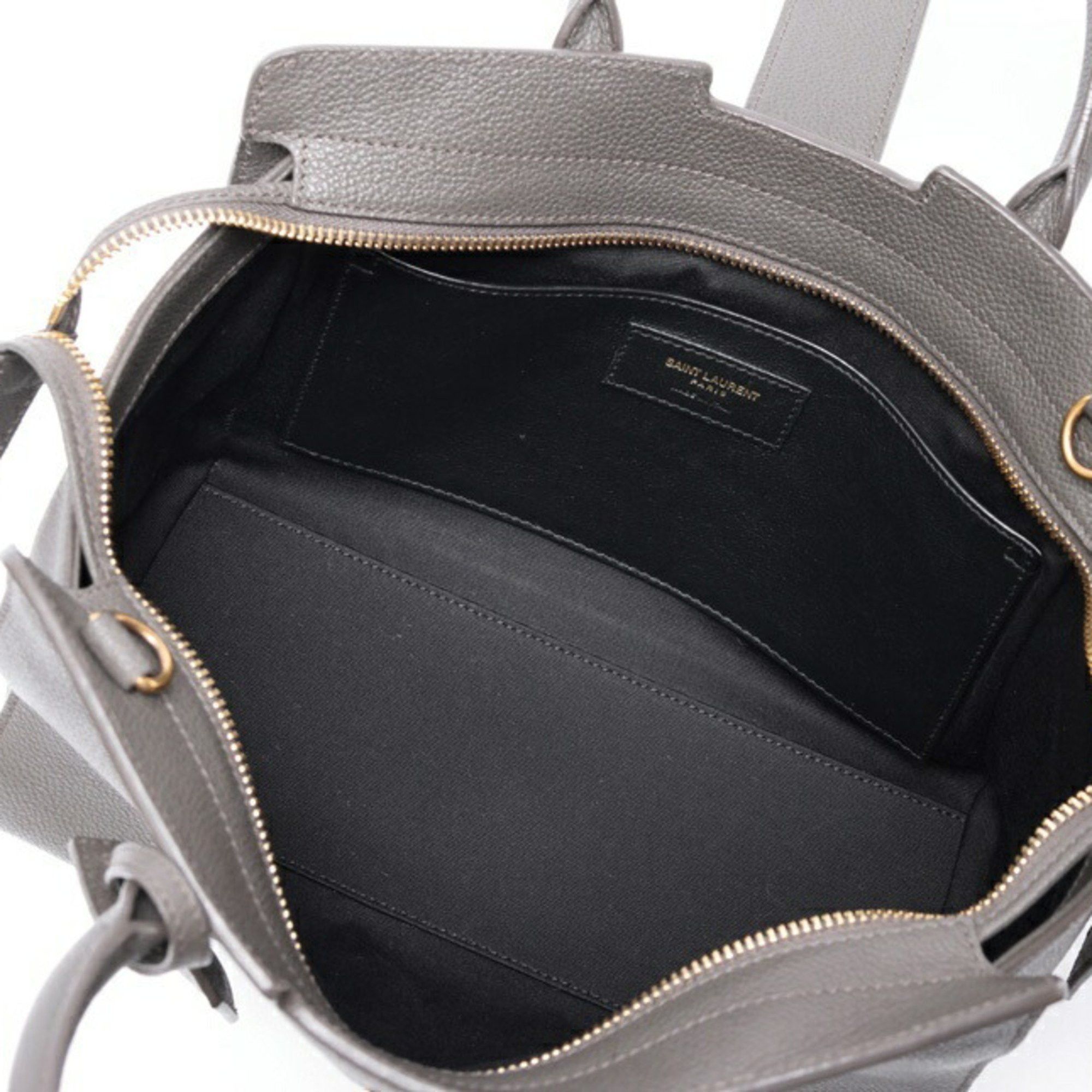 Saint Laurent Paris Saint Laurent Downtown Baby 635346 Leather Gray S-158912 Size ONE SIZE - 8 Thumbnail