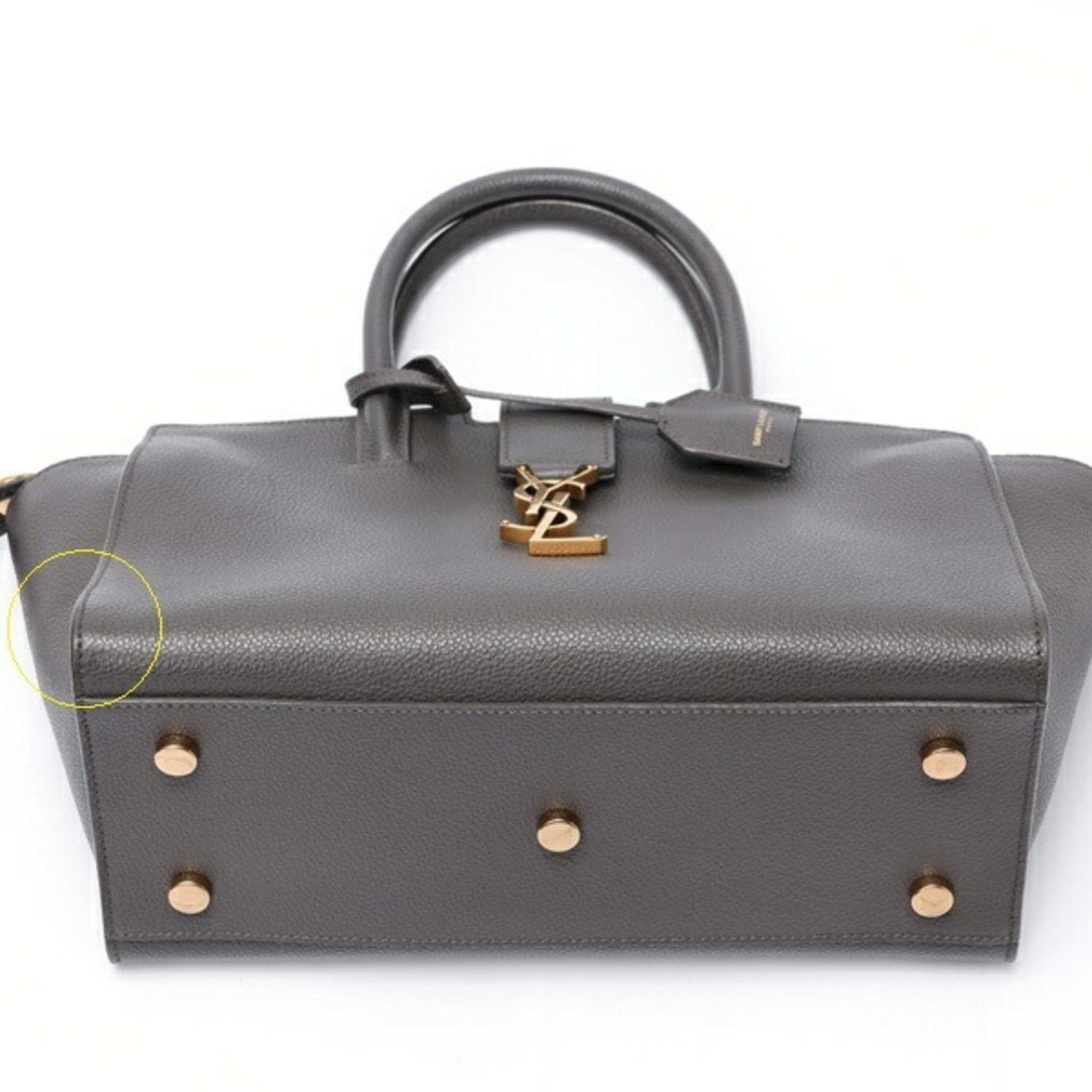 Saint Laurent Paris Saint Laurent Downtown Baby 635346 Leather Gray S-158912 Size ONE SIZE - 4 Thumbnail