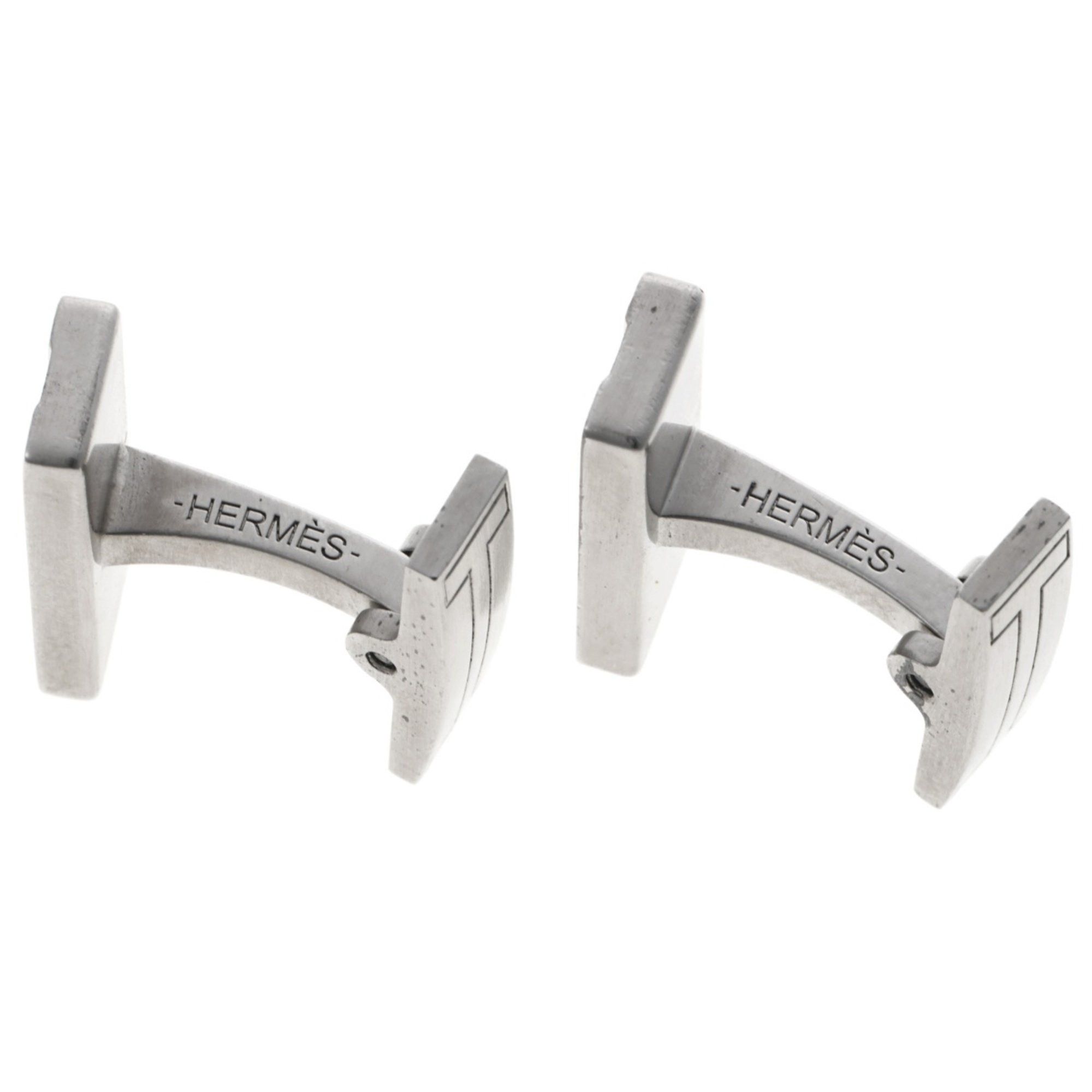 Hermes Hermes Cufflinks H Motif Metal Matte Silver T-158901 Size ONE SIZE - 3 Thumbnail
