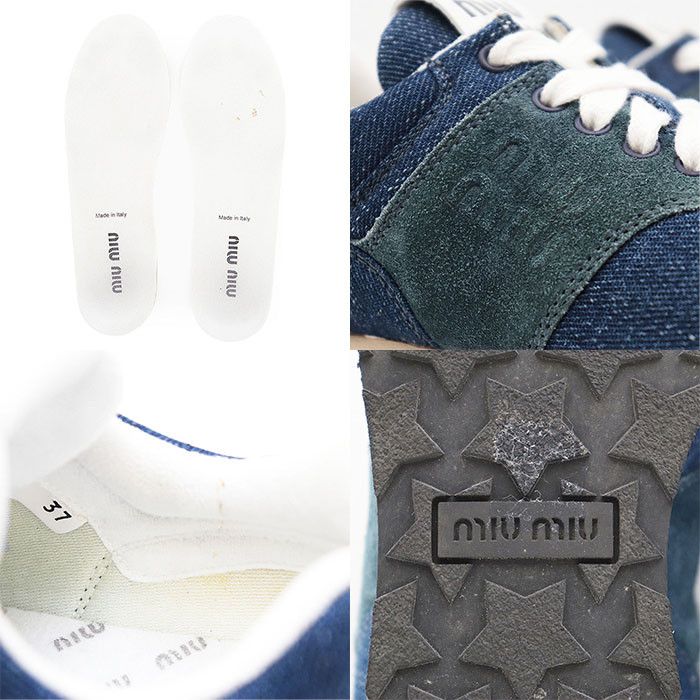 Miu Miu Miu Miu Miu Miu Denim Suede Sneakers Denim Shoes DUTY FREE for USA Size ONE SIZE - 10 Thumbnail