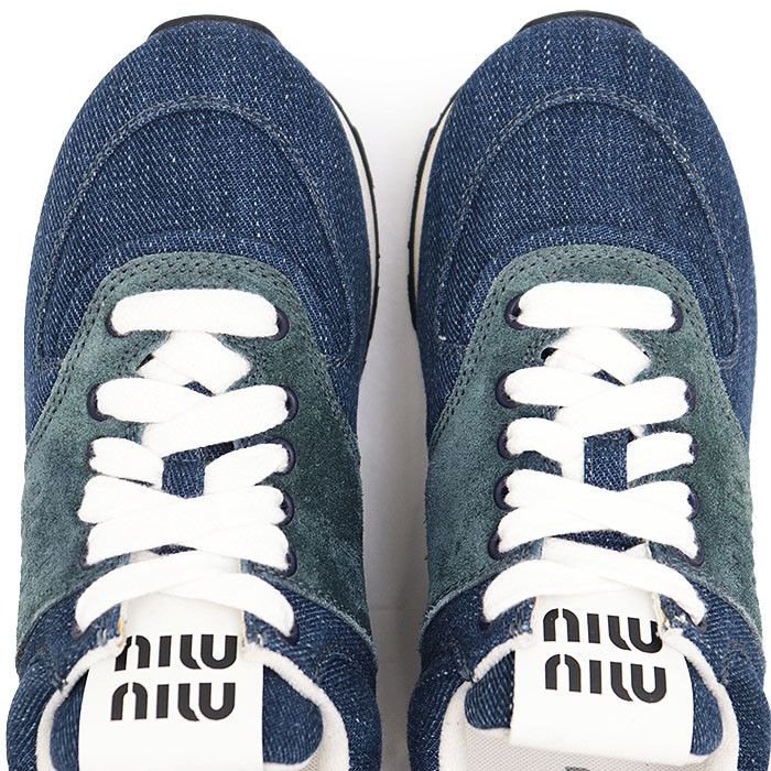 Miu Miu Miu Miu Miu Miu Denim Suede Sneakers Denim Shoes DUTY FREE for USA Size ONE SIZE - 11 Thumbnail