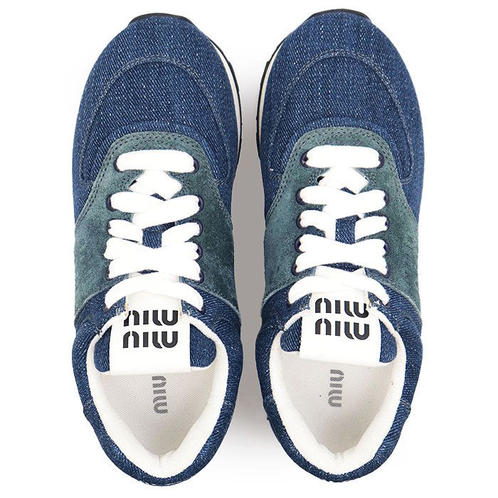 Miu Miu Miu Miu Miu Miu Denim Suede Sneakers Denim Shoes DUTY FREE for USA Size ONE SIZE - 6 Thumbnail