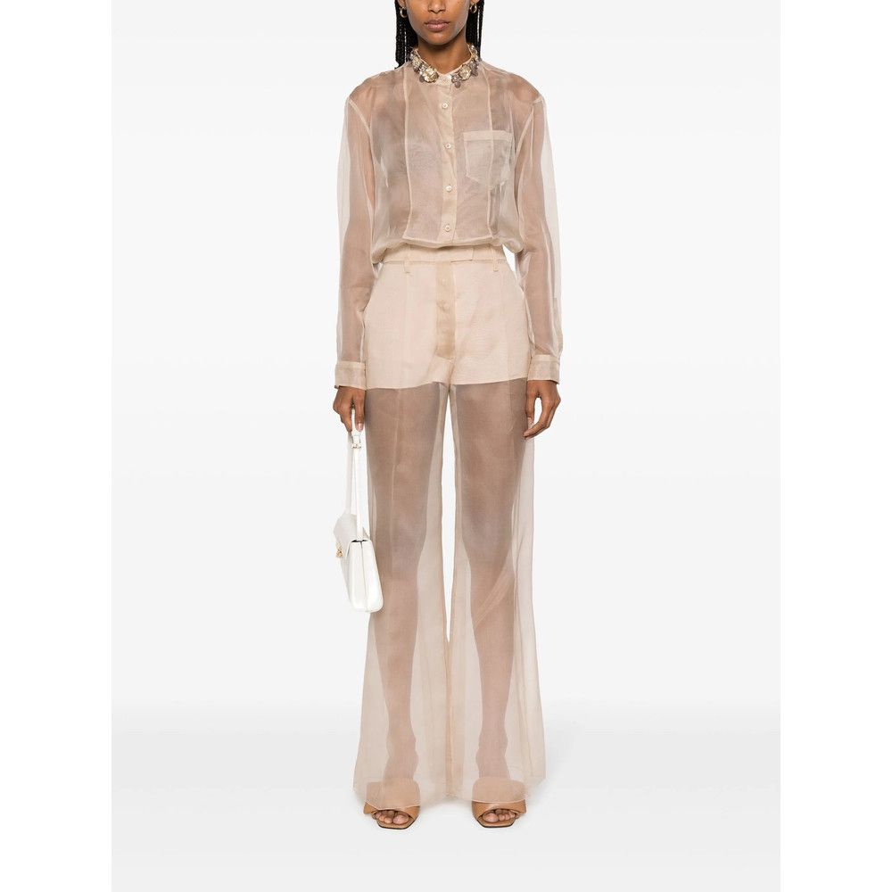 Prada Prada NEUTRALS Trousers - Flared Trousers Size 27" / US 4 / IT 40 - 3 Thumbnail