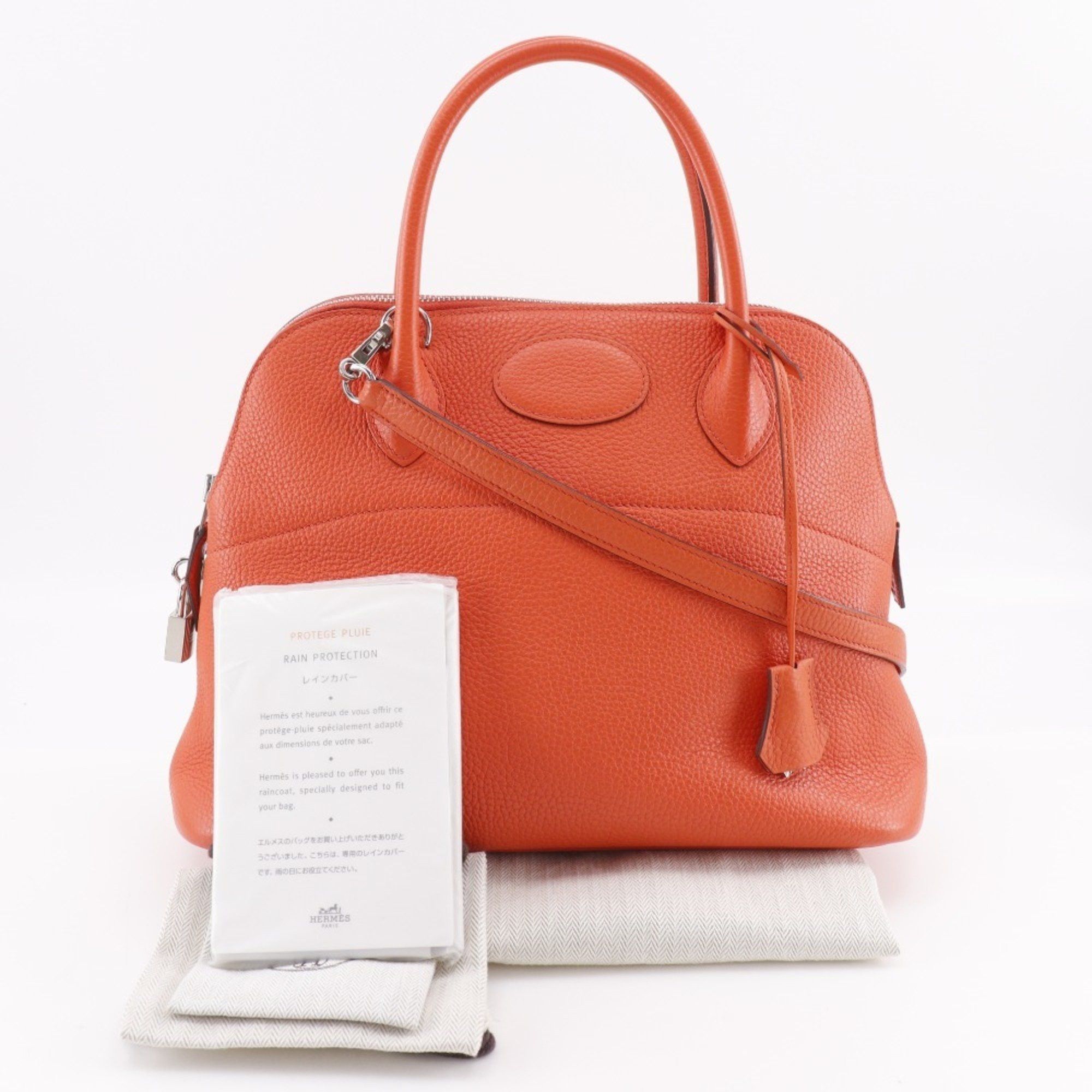 Hermes Hermes Hermès Bolide 31 Handbag Shoulder Bag Taurillon Clemence 2017 Orange A 2-way A5 Women's Size ONE SIZE - 19 Thumbnail