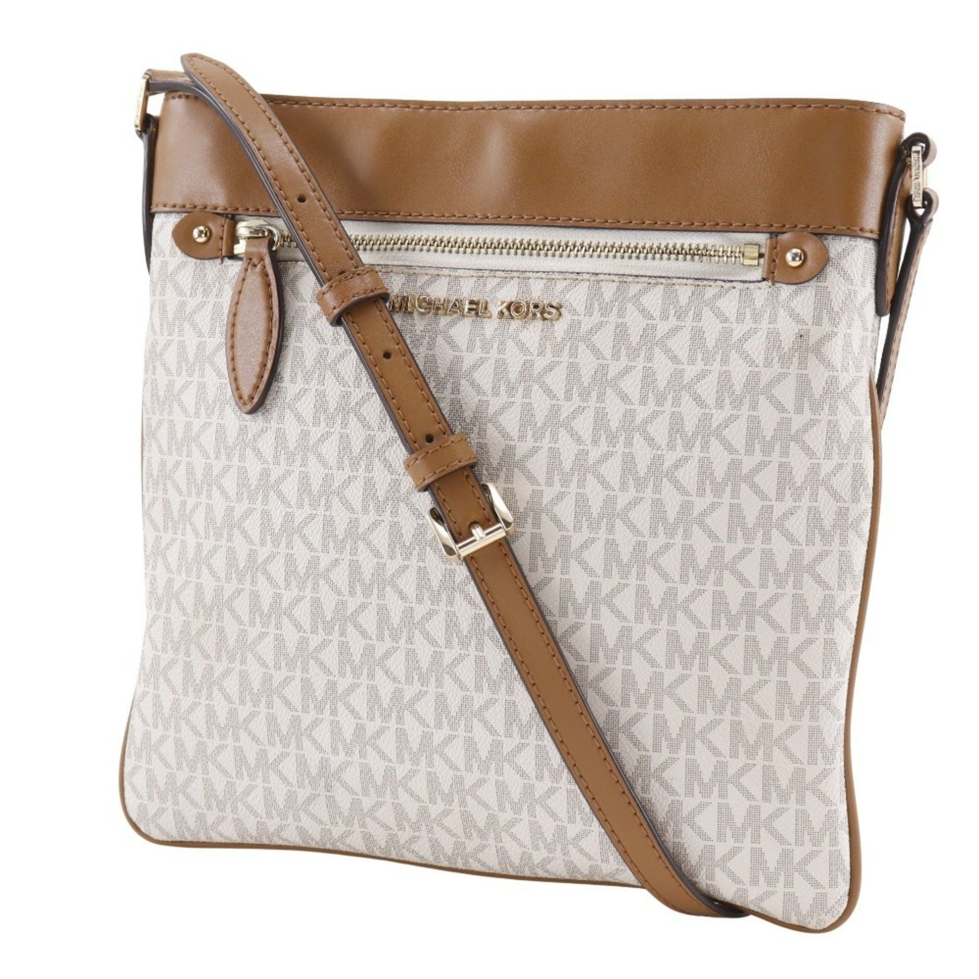 Michael Kors Michael Kors Connie Shoulder Bag, Signature PVC, White, A5, Women's Size ONE SIZE - 2 Thumbnail