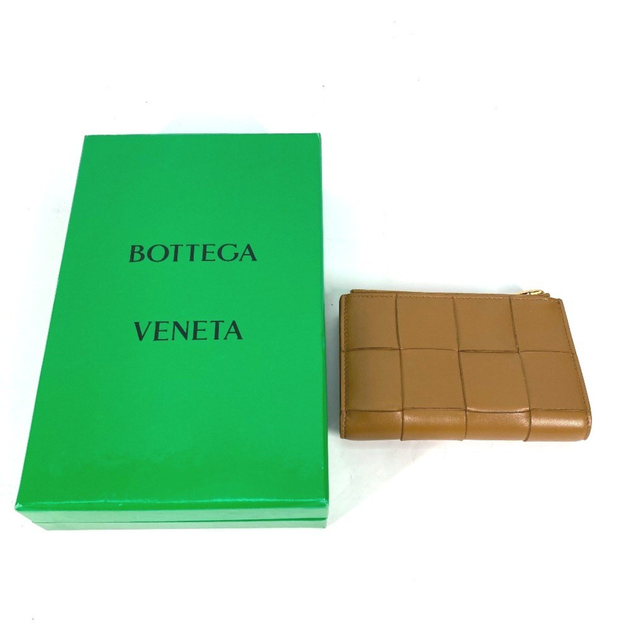 Bottega Veneta BOTTEGA VENETA 667130 Compact Cassette Wallet, Medium, Bi-fold Zipper Intrecciato Leather, Women's, Beige Size ONE SIZE - 3 Thumbnail