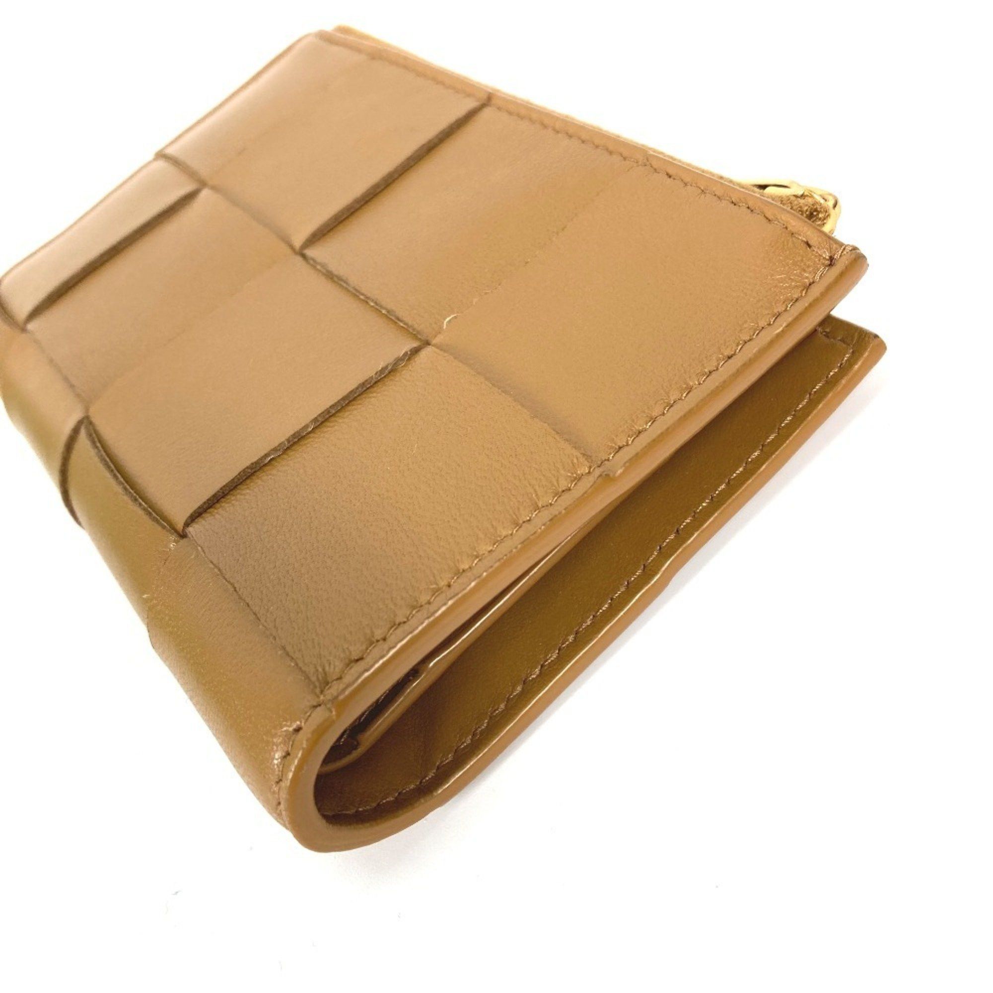 Bottega Veneta BOTTEGA VENETA 667130 Compact Cassette Wallet, Medium, Bi-fold Zipper Intrecciato Leather, Women's, Beige Size ONE SIZE - 4 Thumbnail