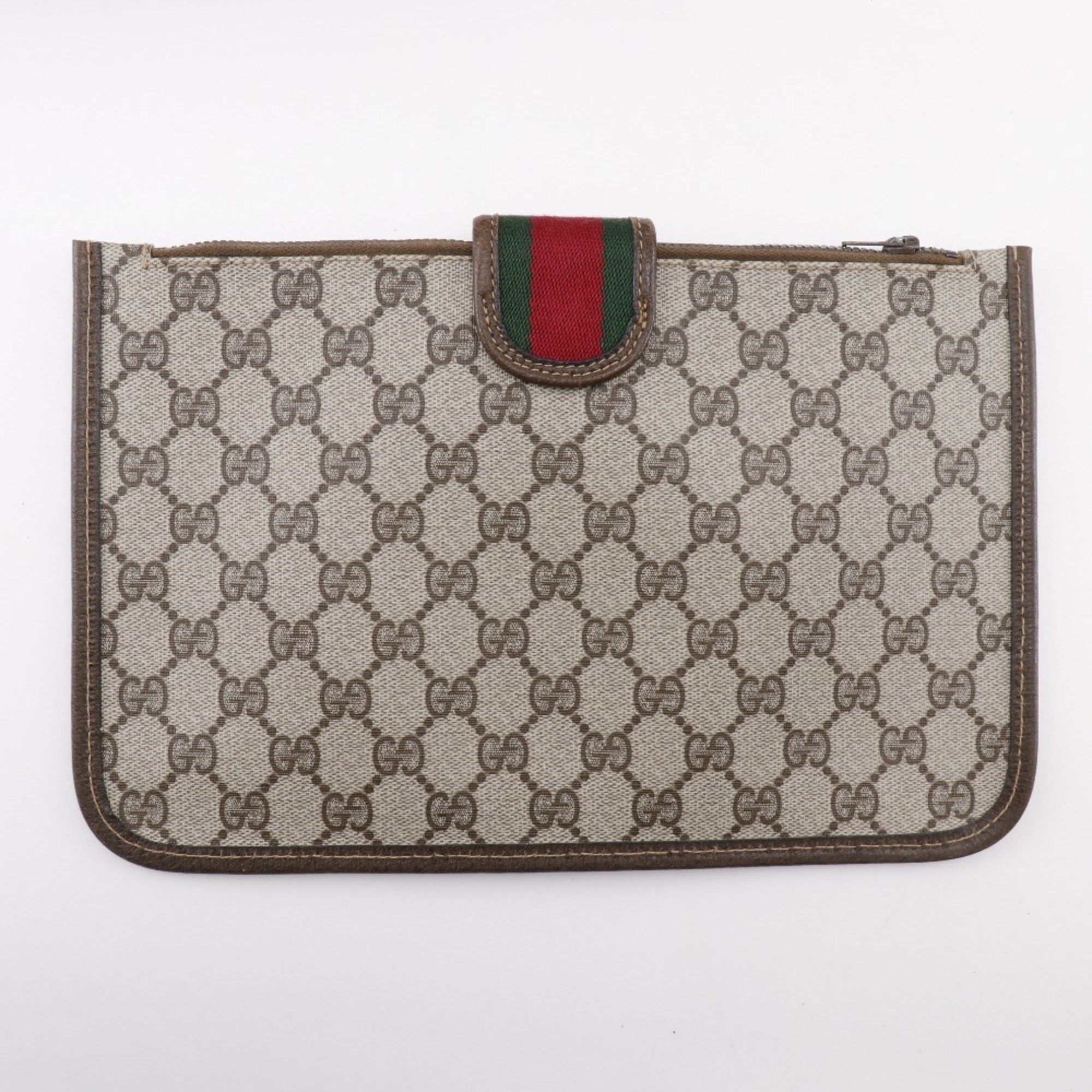 Gucci Gucci Old Handbag Sherry Line Interlocking GG 02.4139.58 PVC Brown Snap Button Unisex Size ONE SIZE - 15 Thumbnail