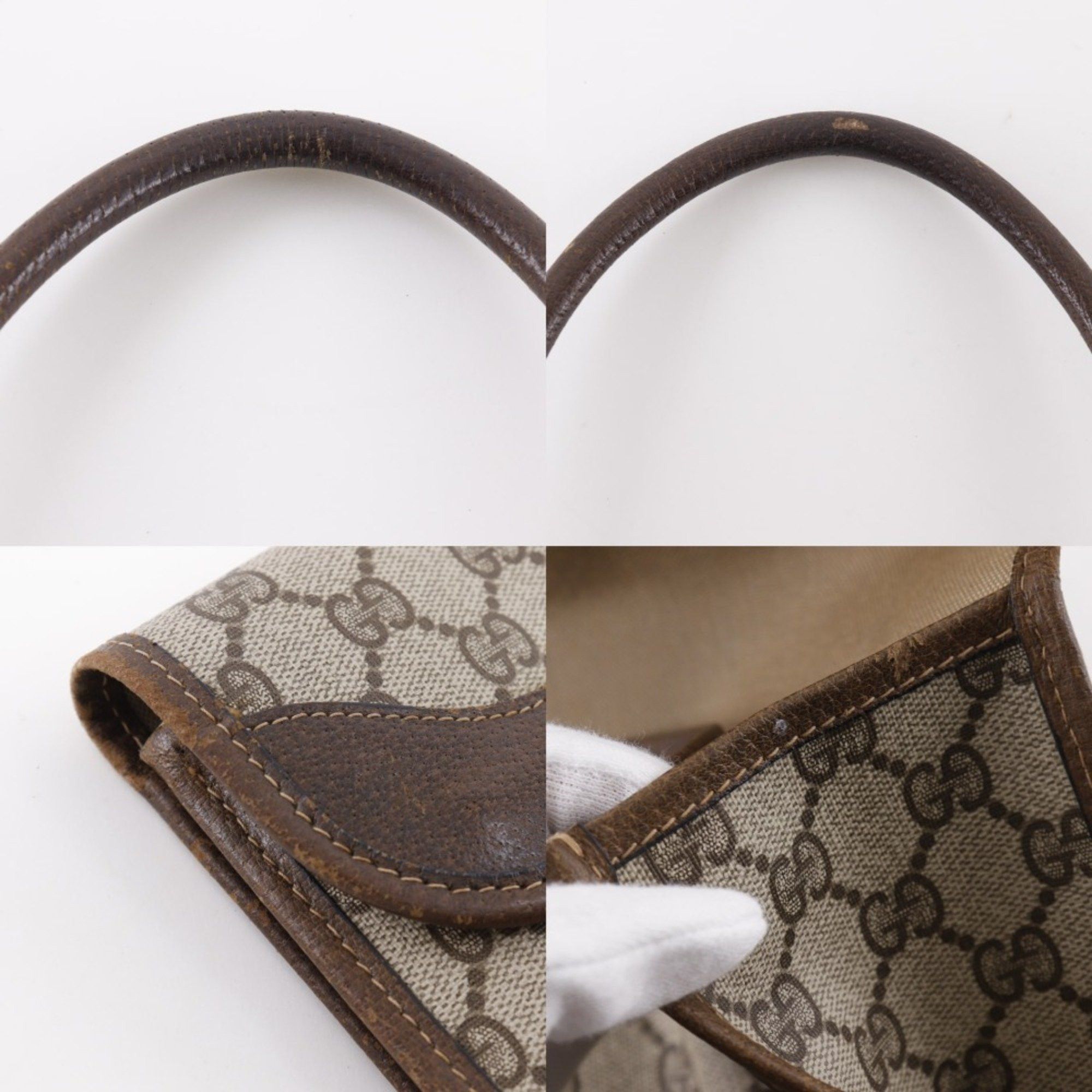 Gucci Gucci Old Handbag Sherry Line Interlocking GG 02.4139.58 PVC Brown Snap Button Unisex Size ONE SIZE - 8 Thumbnail