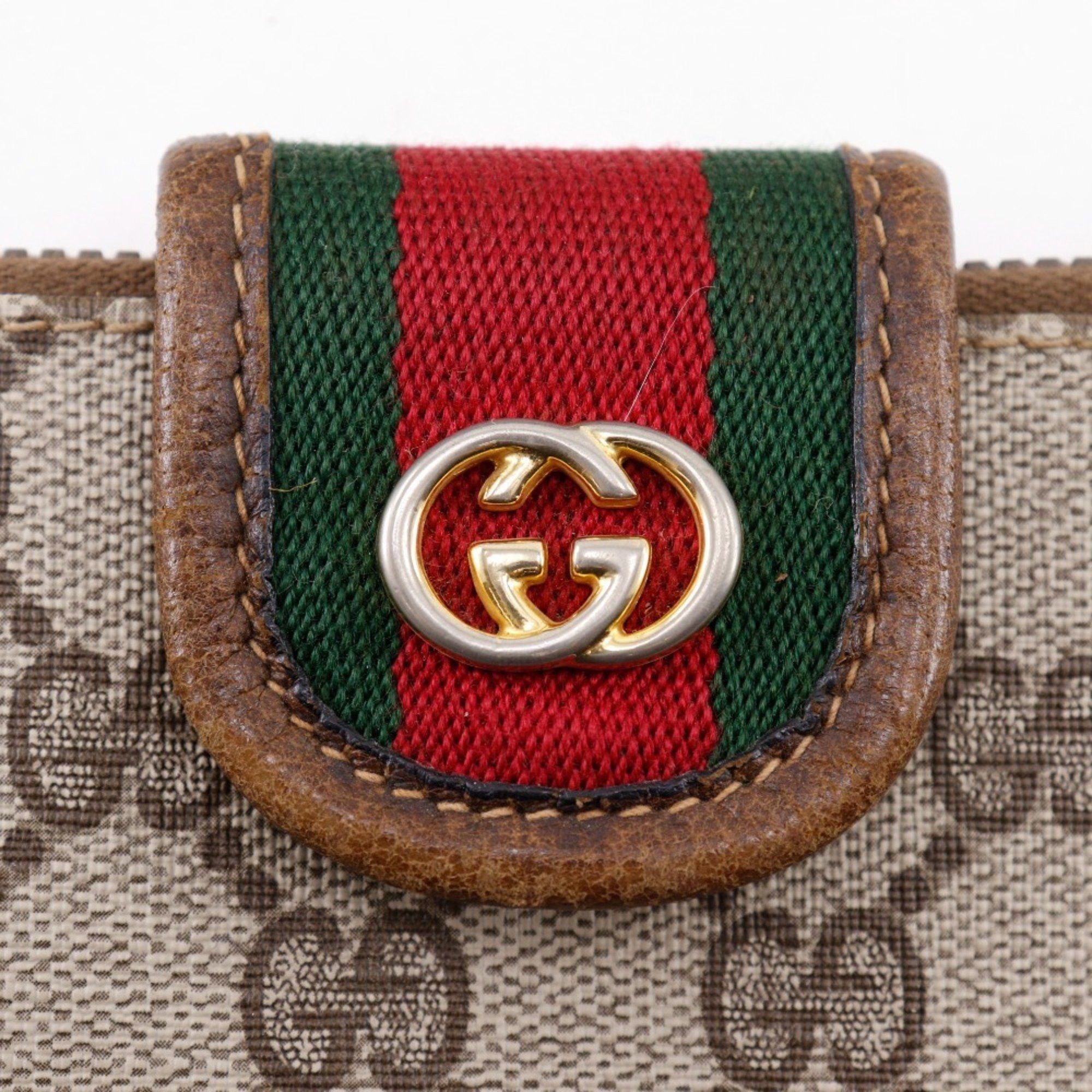Gucci Gucci Old Handbag Sherry Line Interlocking GG 02.4139.58 PVC Brown Snap Button Unisex Size ONE SIZE - 13 Thumbnail
