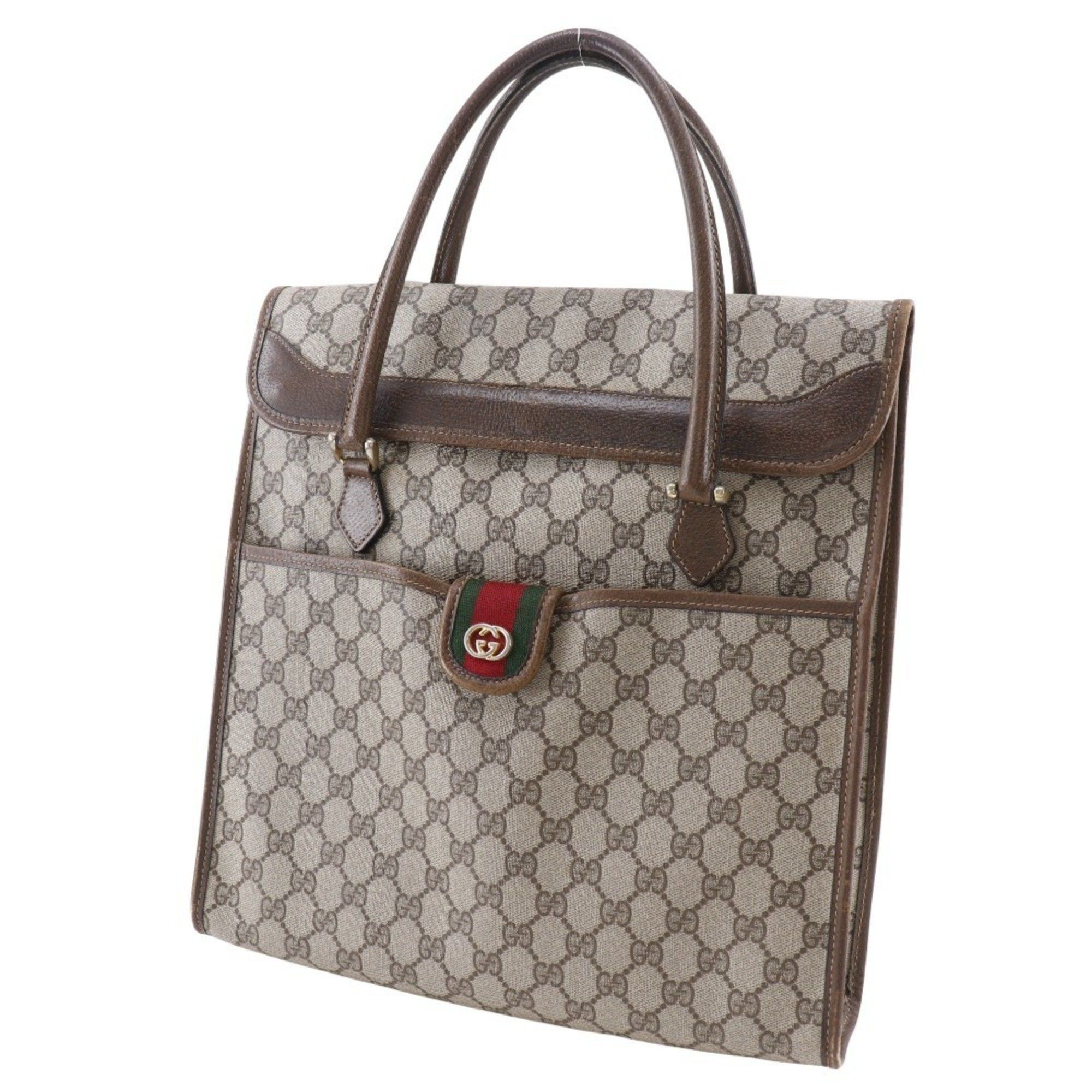 Gucci Gucci Old Handbag Sherry Line Interlocking GG 02.4139.58 PVC Brown Snap Button Unisex Size ONE SIZE - 2 Thumbnail