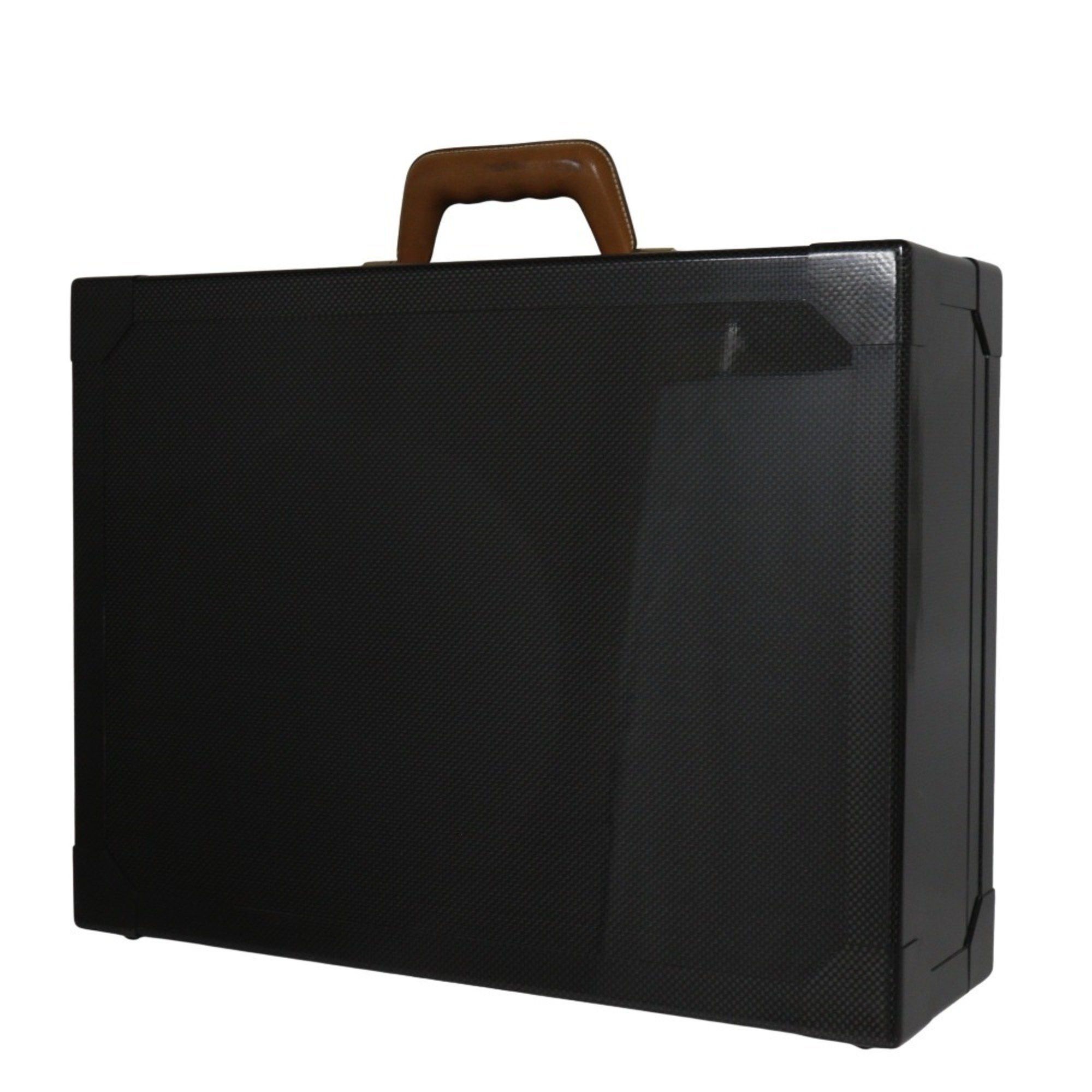 Hermes Hermes Hermès Espace GM Trunk Attache Case, Carbon Fiber and Leather, Black, N456/500, Snap Lock, Unisex Size ONE SIZE - 2 Thumbnail