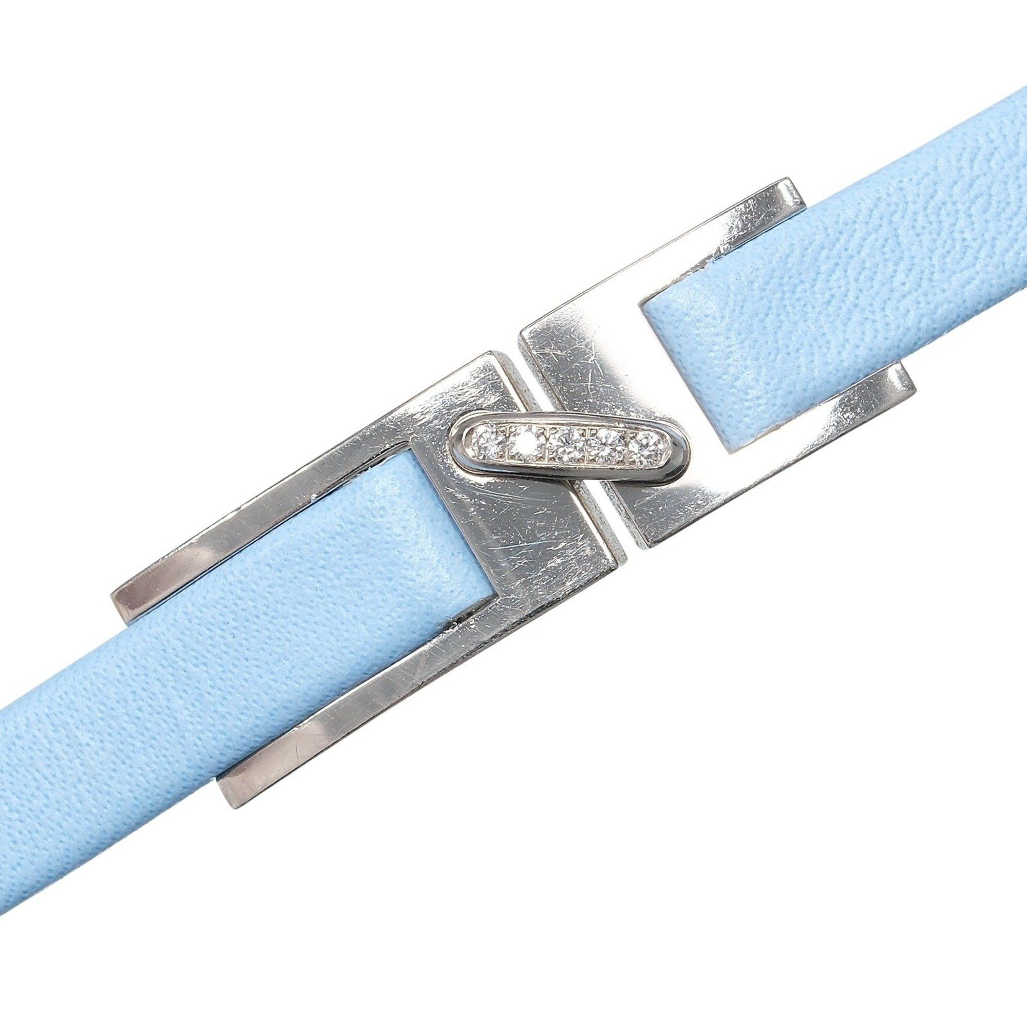 Other Chaumet Lien Bracelet, 18K White Gold with Diamonds and Leather, Approx. 7.2g Size ONE SIZE - 5 Thumbnail
