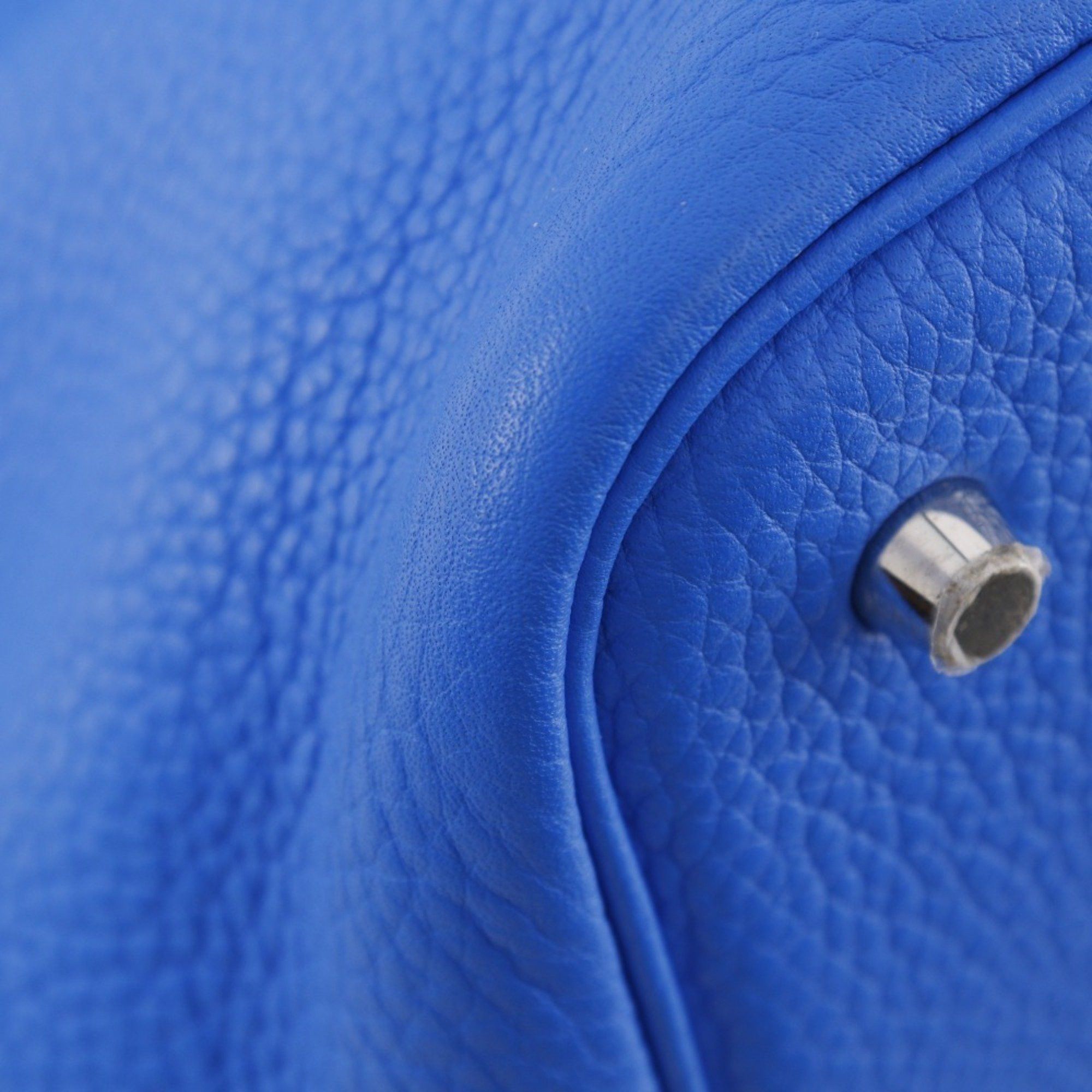 Hermes Hermes Hermès Picotin Lock MM handbag in Taurillon Clemence blue Hydra leather, 2016, blue, with A5 strap. Size ONE SIZE - 6 Thumbnail
