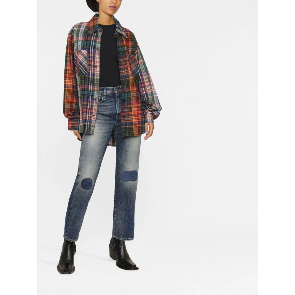 R13 R13 BLUE Denim - Straight-Leg Jeans Size 31" - 2 Thumbnail