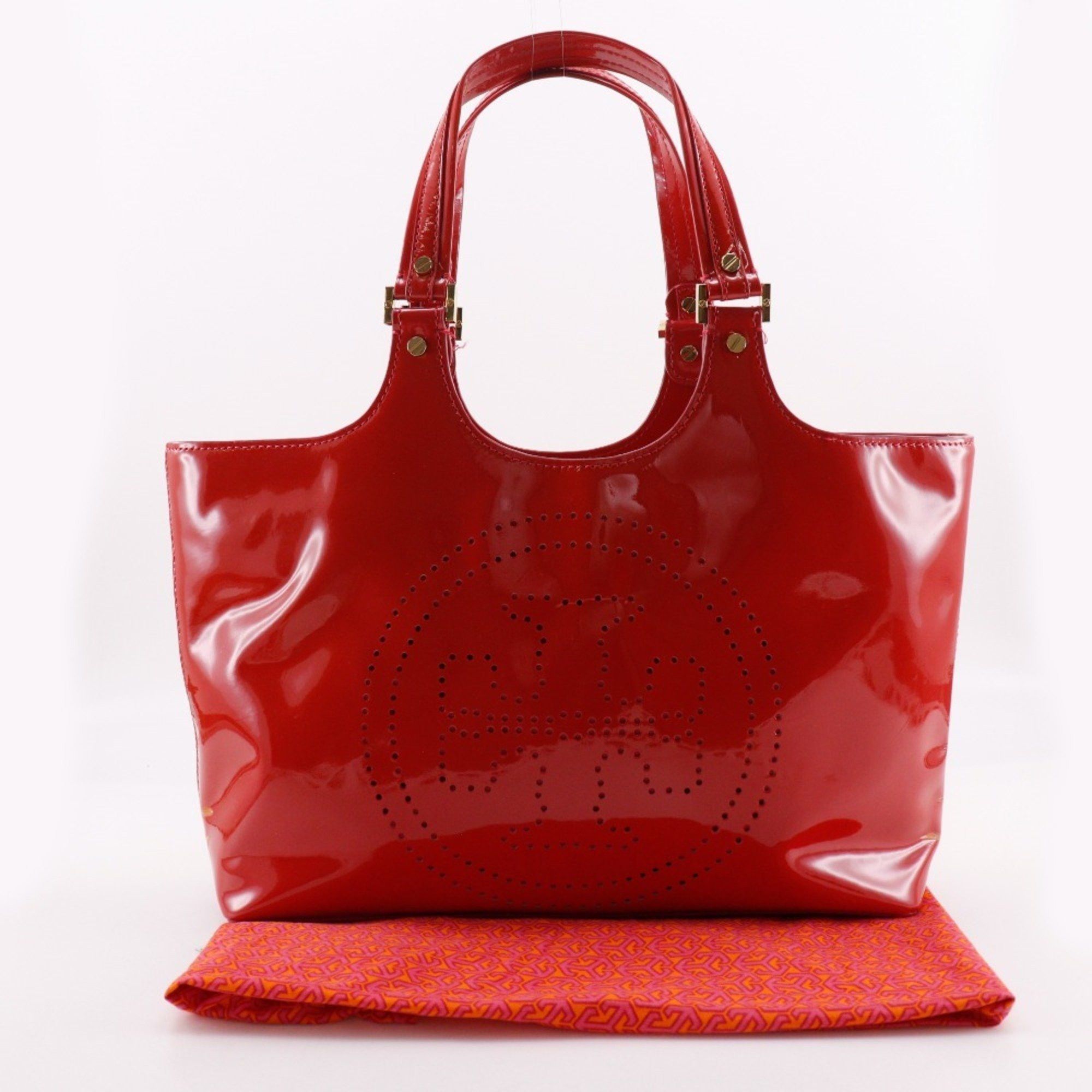 Tory Burch Tory Burch Punching Logo Tote Bag, Red Enamel, A5 Size, Women's Size ONE SIZE - 17 Thumbnail
