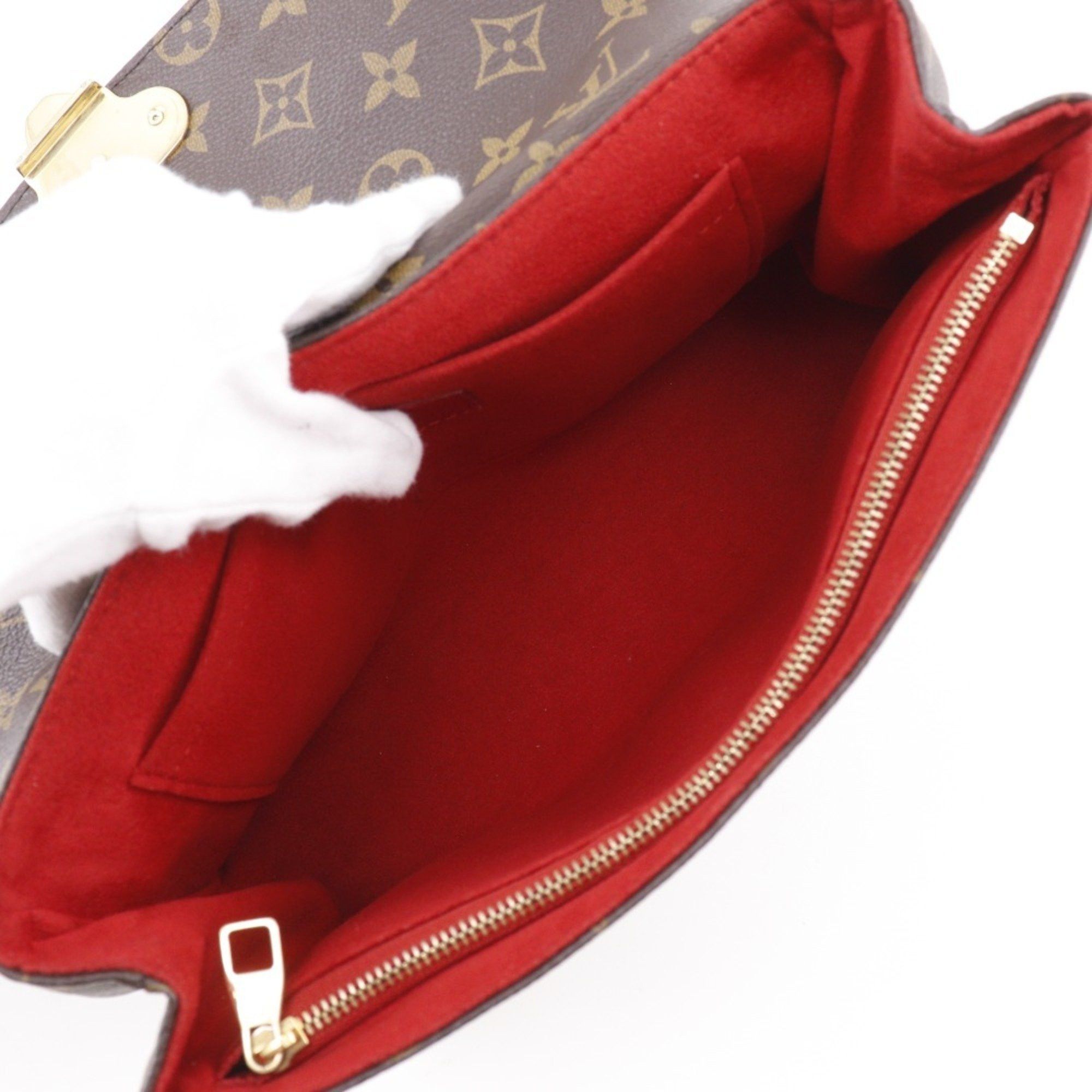 Louis Vuitton Louis Vuitton Saint Praseed Shoulder Bag M43713 Monogram Canvas Cerise 2017 Brown/Red CA2167 A5 Size Women's Size ONE SIZE - 5 Thumbnail