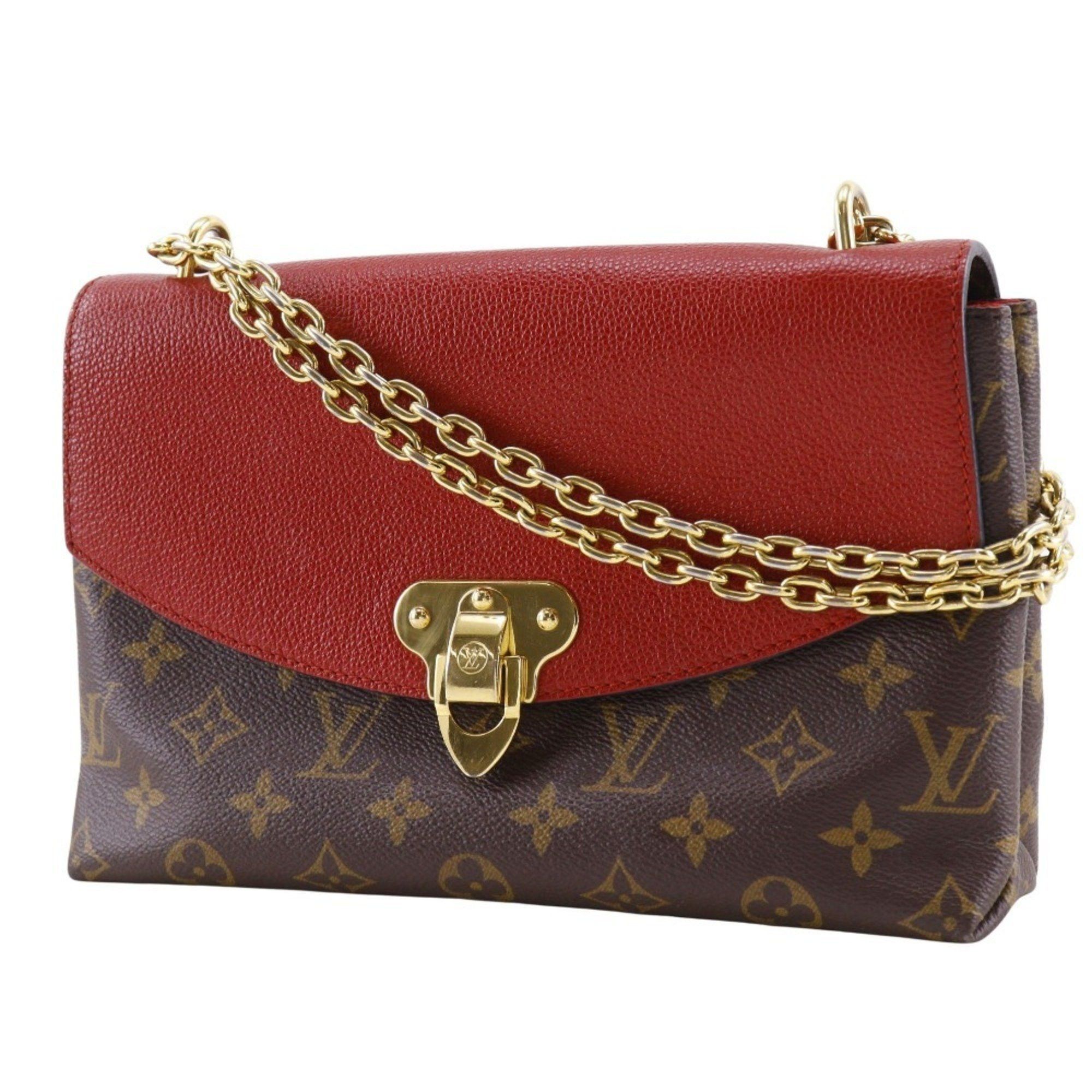 Louis Vuitton Louis Vuitton Saint Praseed Shoulder Bag M43713 Monogram Canvas Cerise 2017 Brown/Red CA2167 A5 Size Women's Size ONE SIZE - 2 Thumbnail