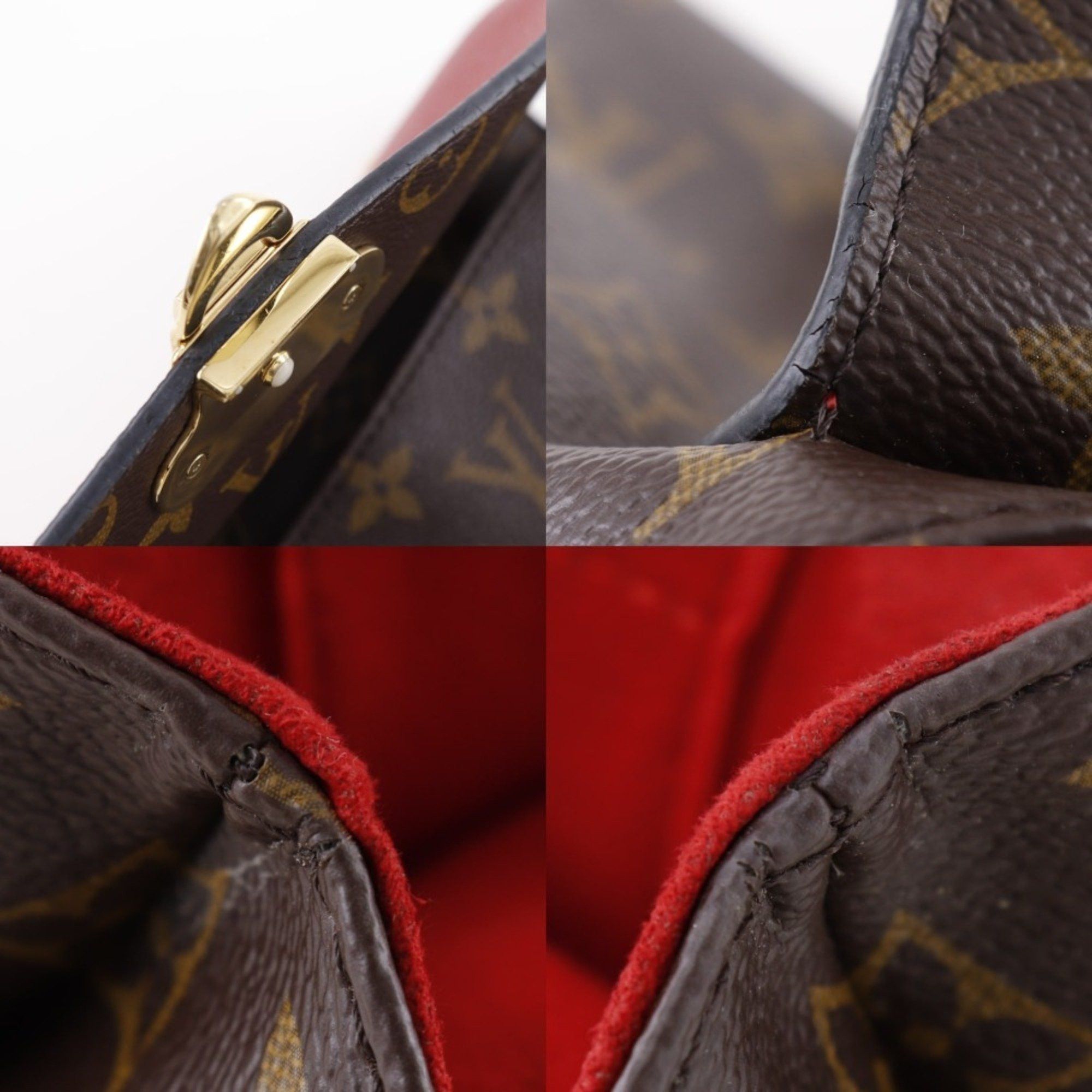 Louis Vuitton Louis Vuitton Saint Praseed Shoulder Bag M43713 Monogram Canvas Cerise 2017 Brown/Red CA2167 A5 Size Women's Size ONE SIZE - 14 Thumbnail