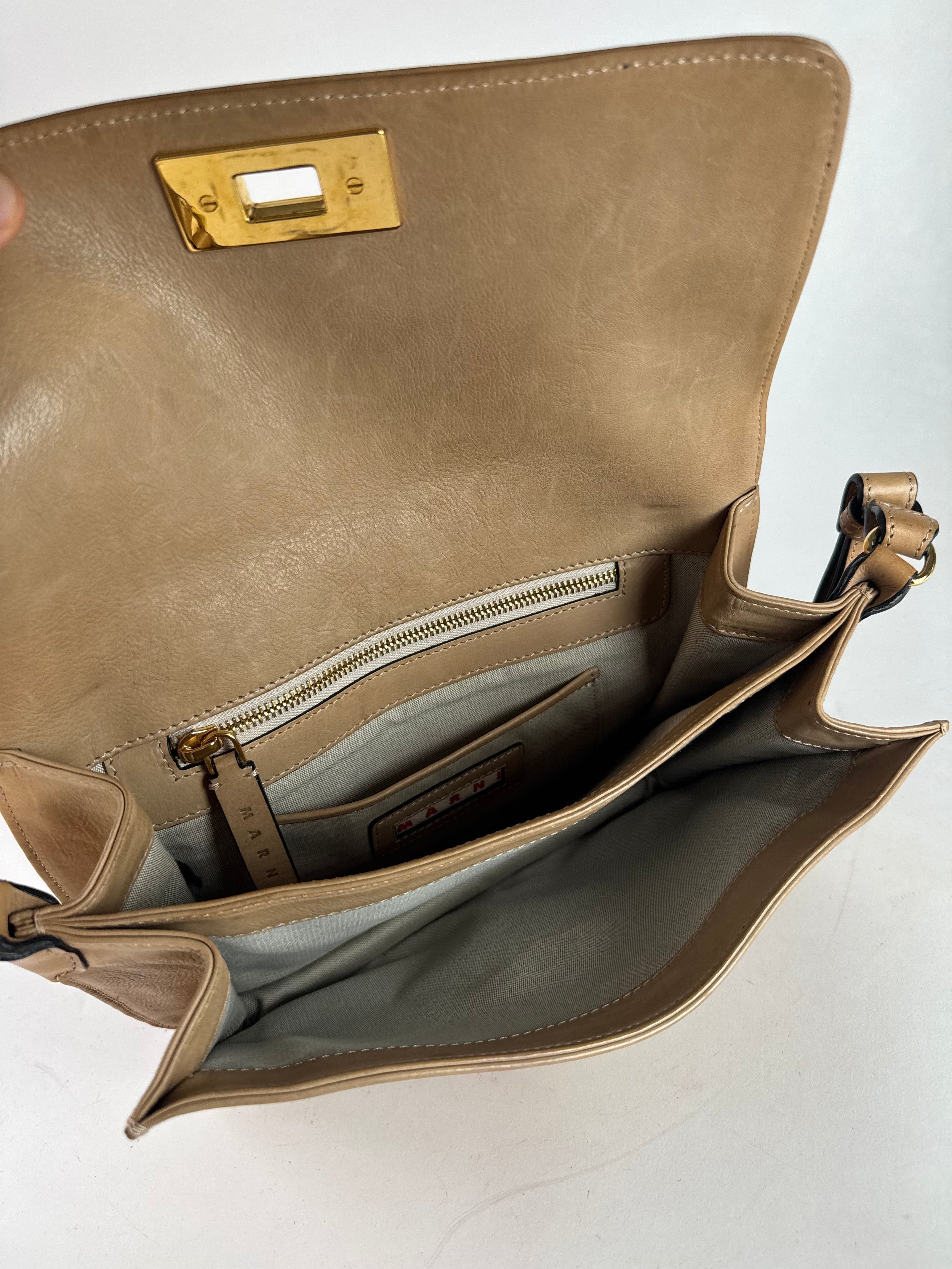 Marni Vintage 2Way Leather Bag Camel Size ONE SIZE - 3 Thumbnail