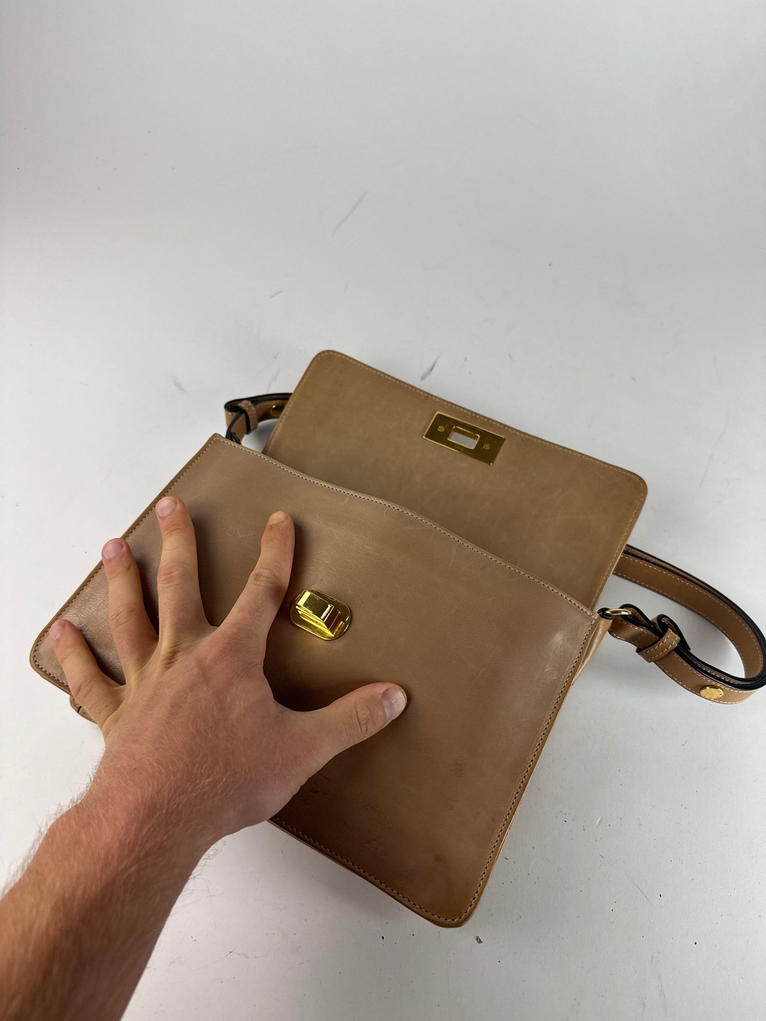 Marni Vintage 2Way Leather Bag Camel Size ONE SIZE - 5 Thumbnail