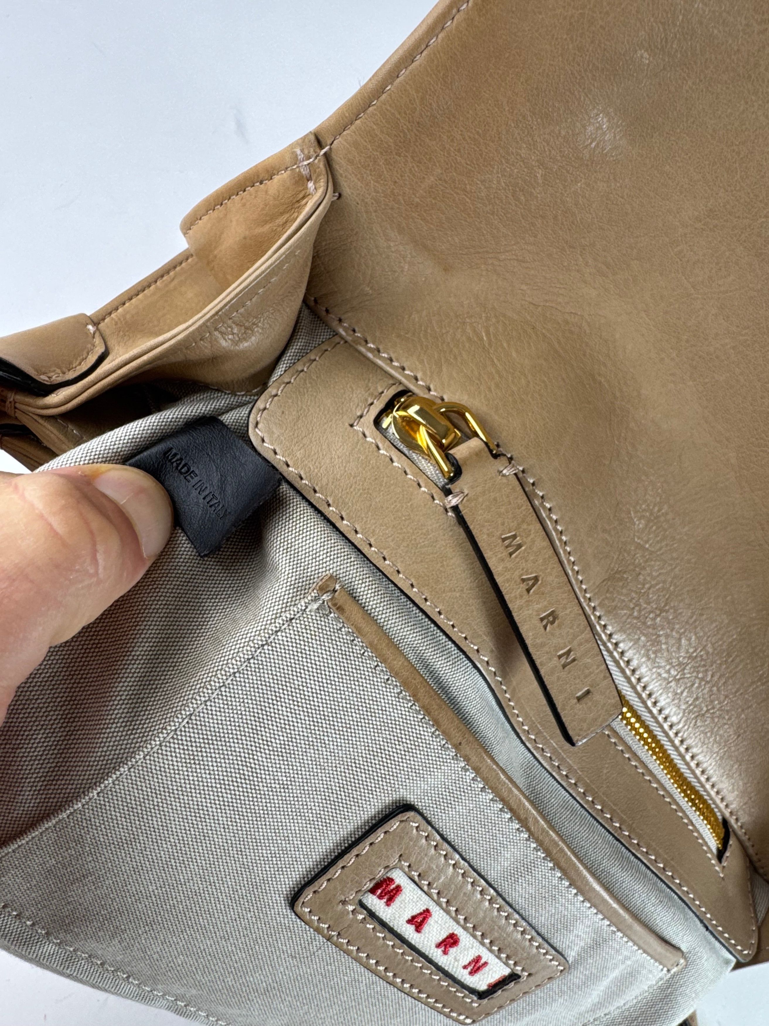 Marni Vintage 2Way Leather Bag Camel Size ONE SIZE - 4 Thumbnail
