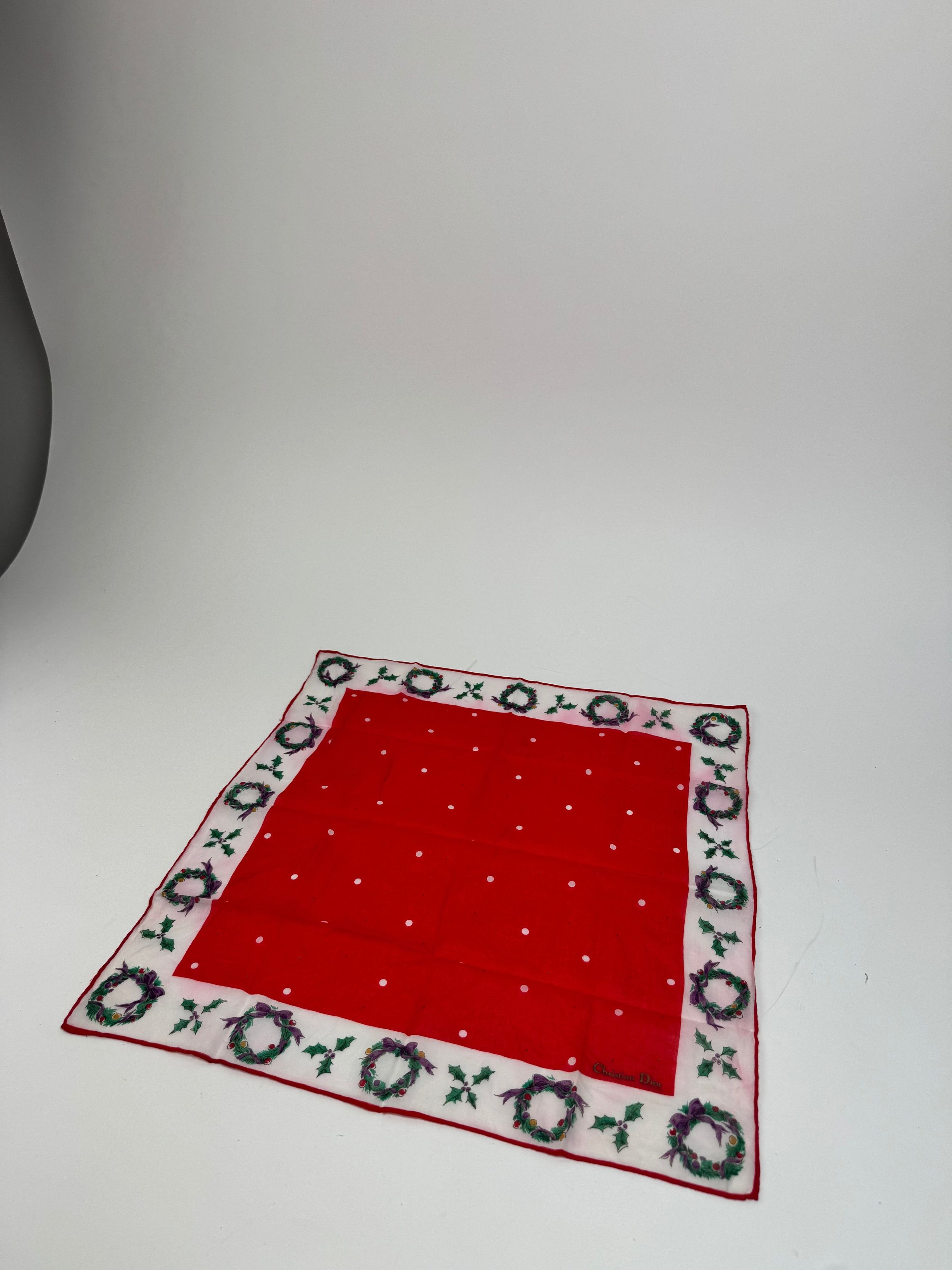 Dior Vintage Scarf Red White Christmas Size ONE SIZE - 6 Thumbnail
