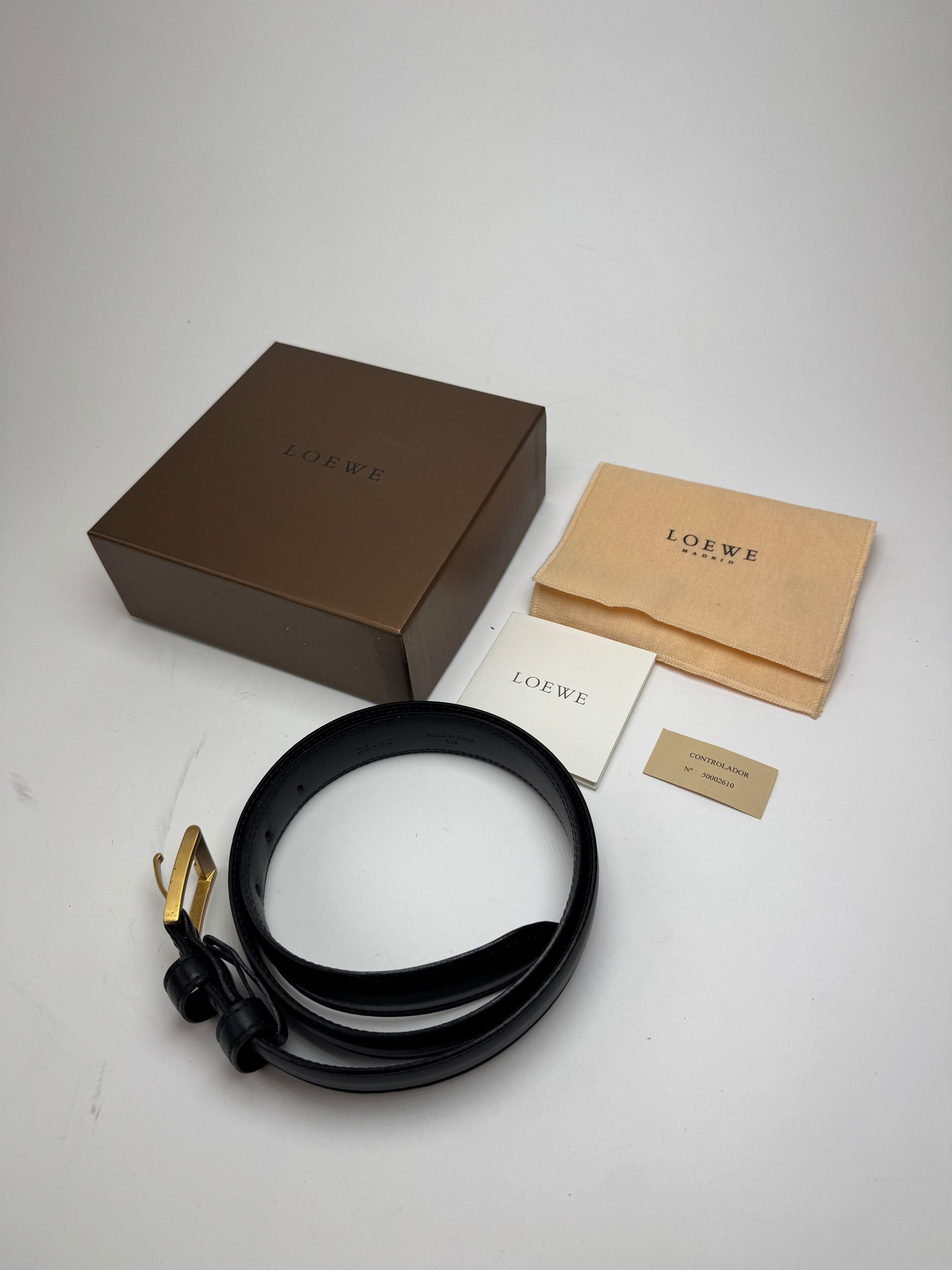 Loewe Vintage Madrid Leather Belt black Size ONE SIZE - 6 Thumbnail