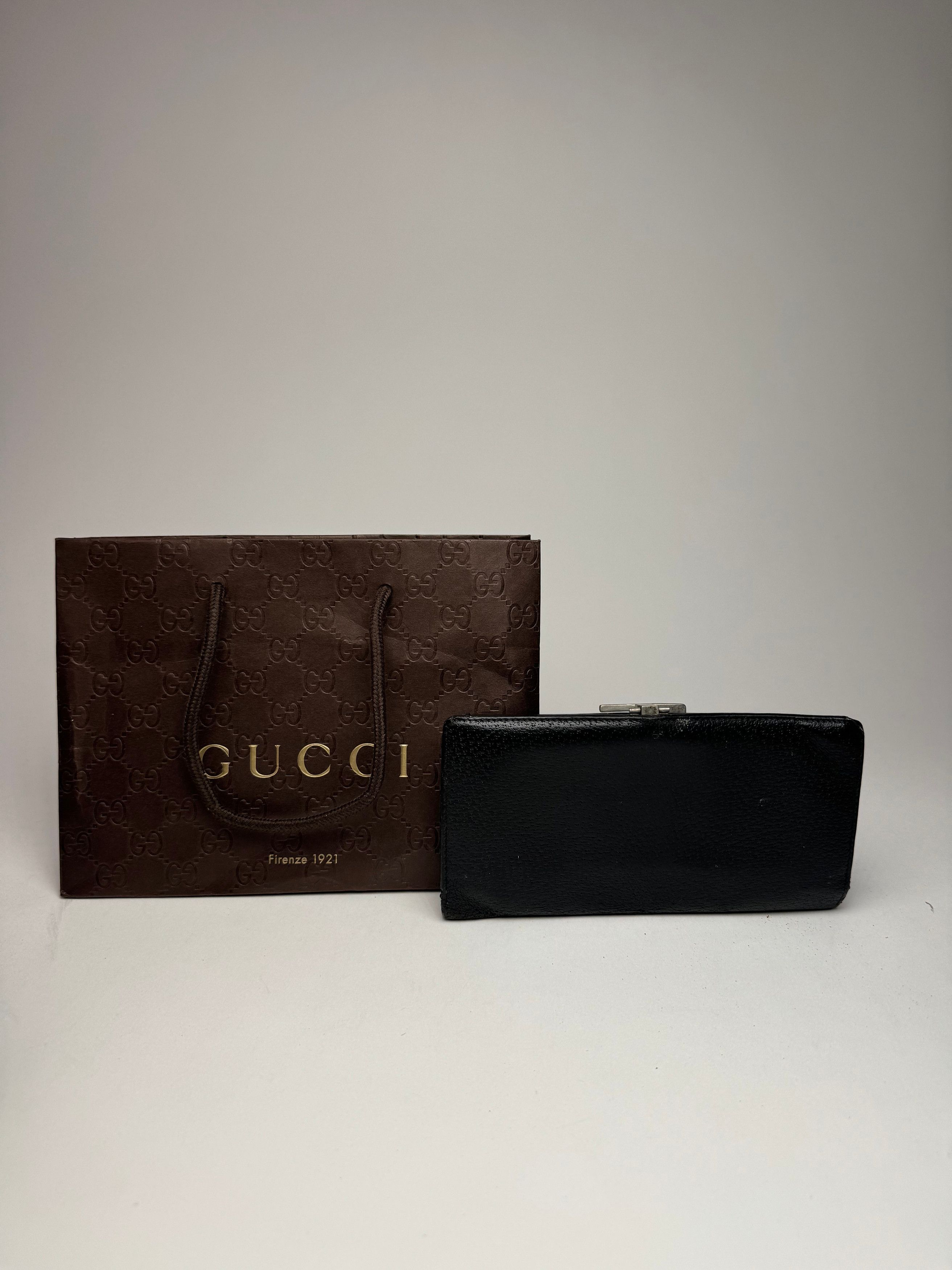 Gucci Vintage Leather Wallet Black Size ONE SIZE - 2 Thumbnail