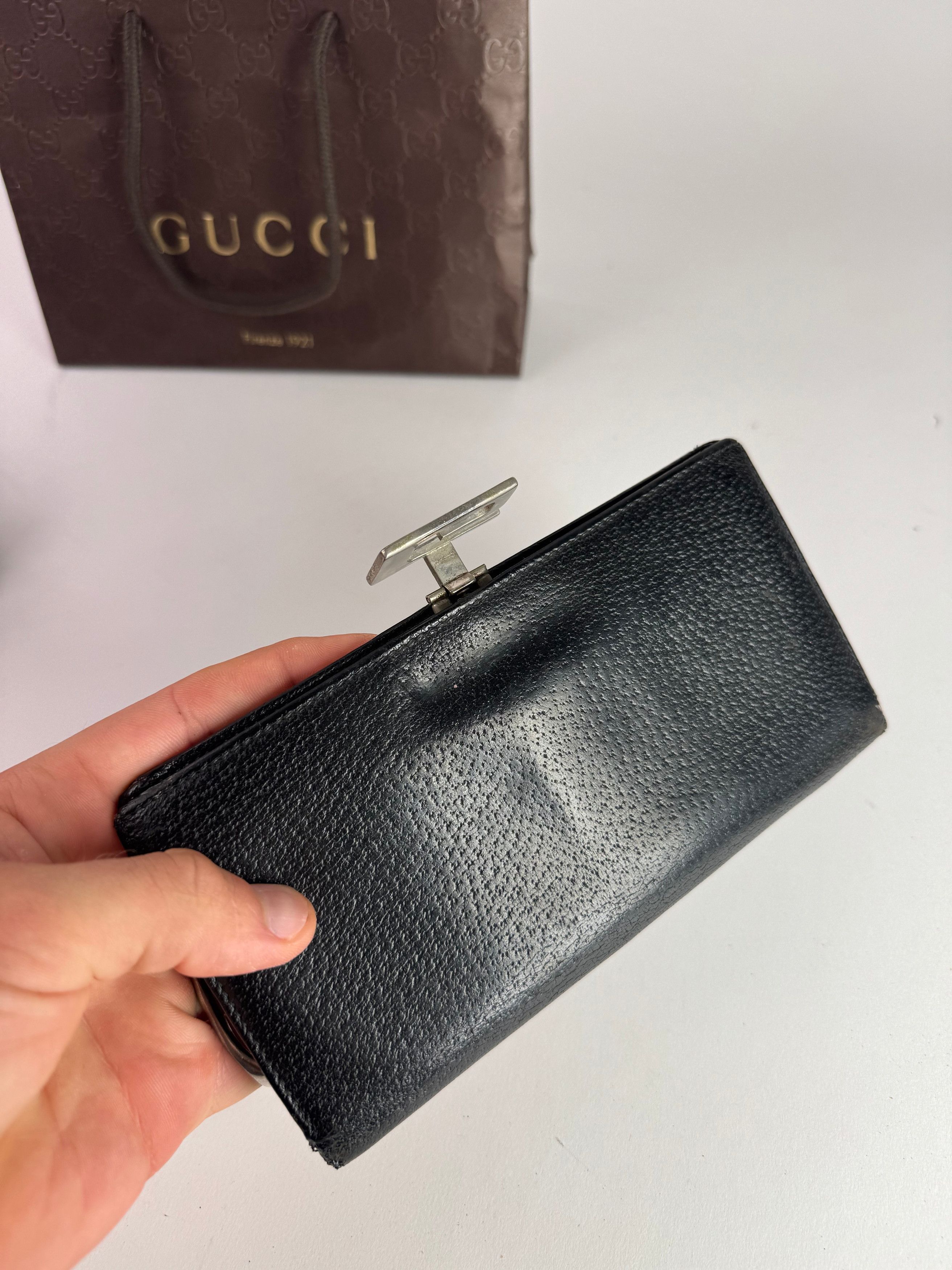 Gucci Vintage Leather Wallet Black Size ONE SIZE - 3 Thumbnail
