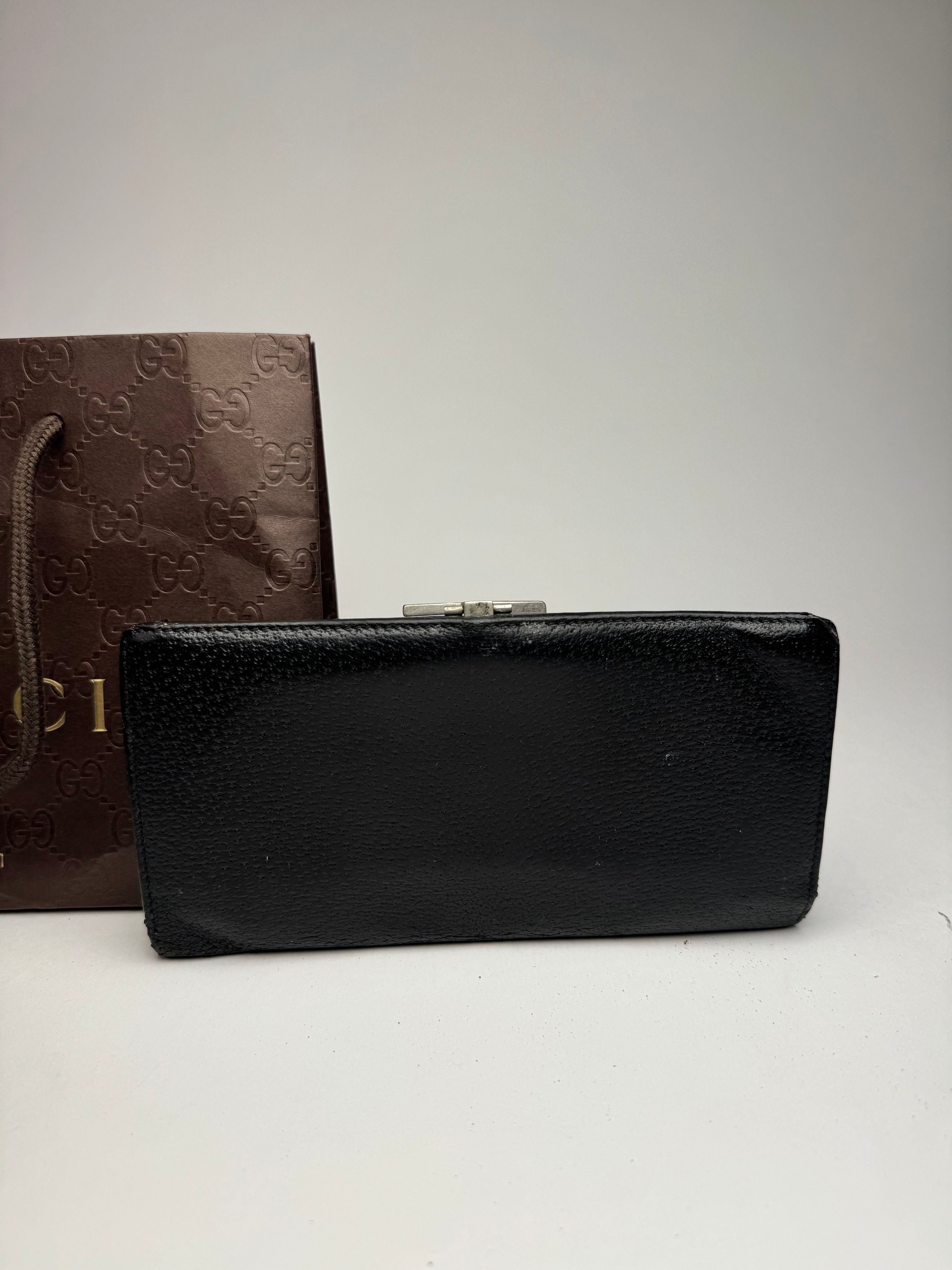 Gucci Vintage Leather Wallet Black Size ONE SIZE - 8 Thumbnail