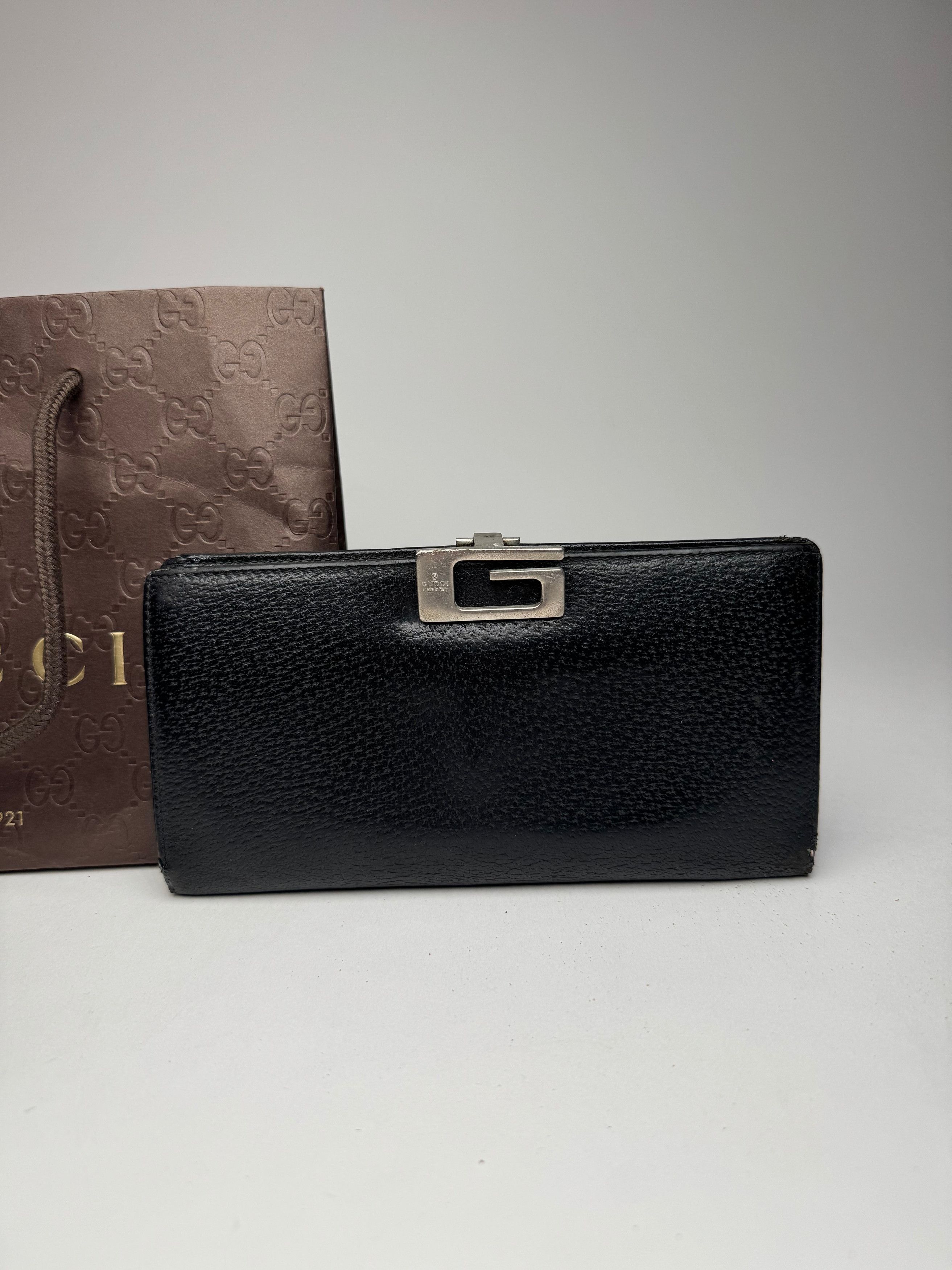 Gucci Vintage Leather Wallet Black Size ONE SIZE - 6 Thumbnail