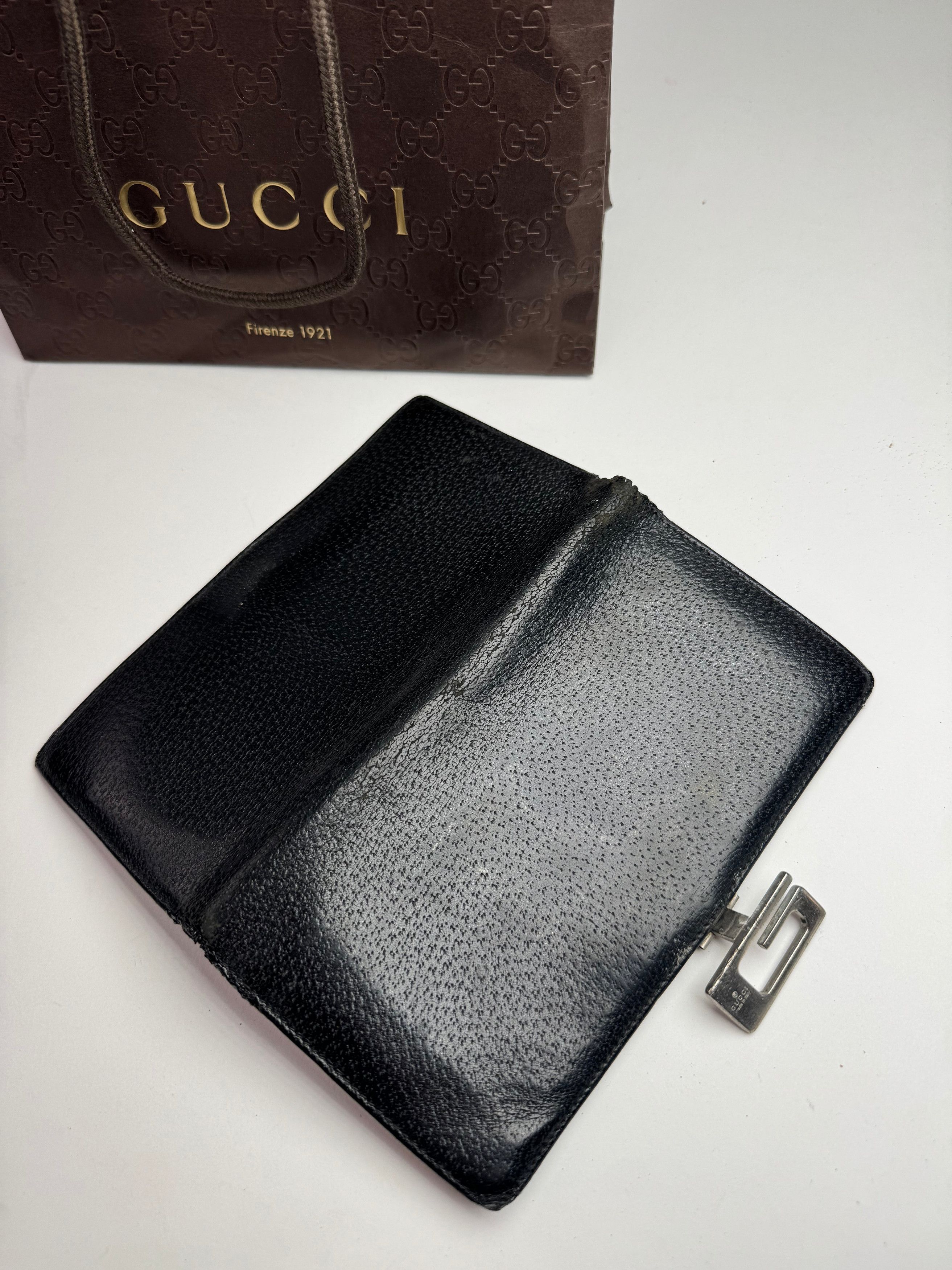 Gucci Vintage Leather Wallet Black Size ONE SIZE - 9 Thumbnail