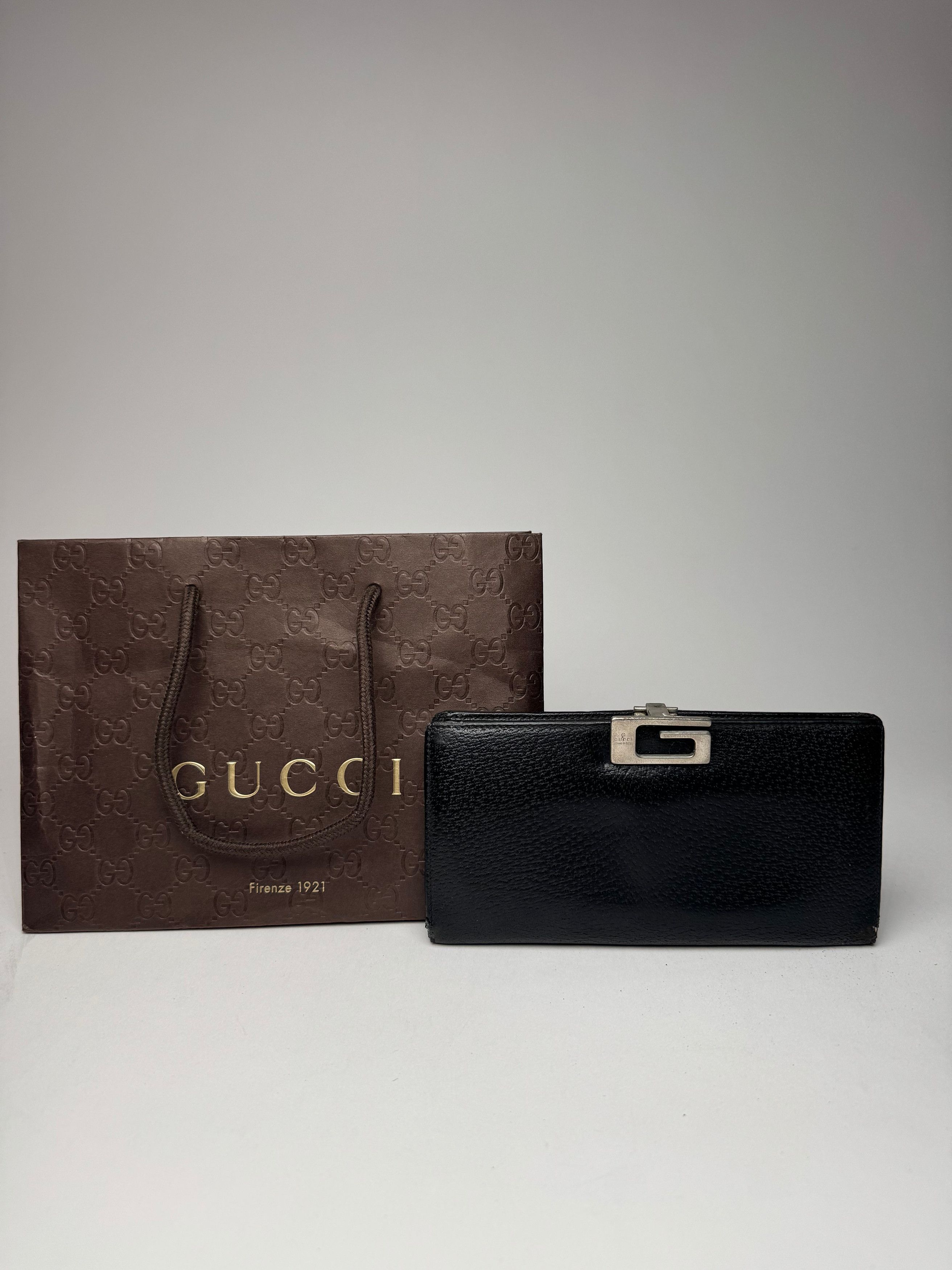 Gucci Vintage Leather Wallet Black Size ONE SIZE - 12 Thumbnail