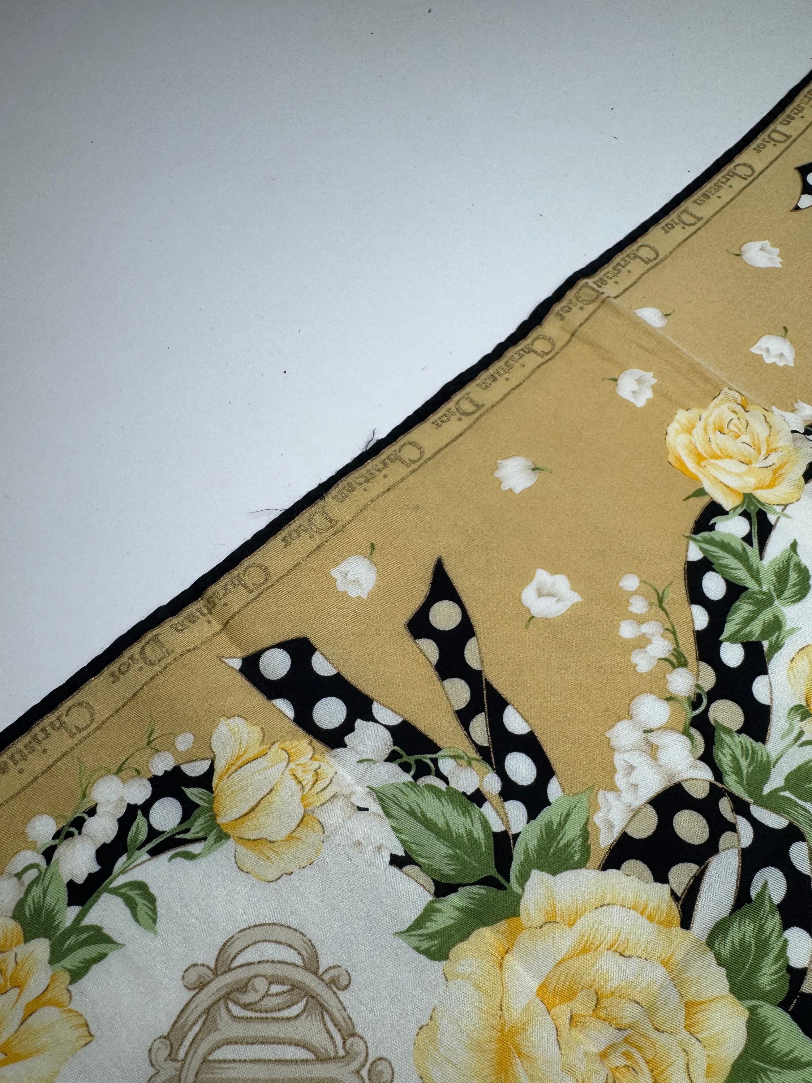 Dior Vintage Scarf White yellow gold Size ONE SIZE - 6 Thumbnail