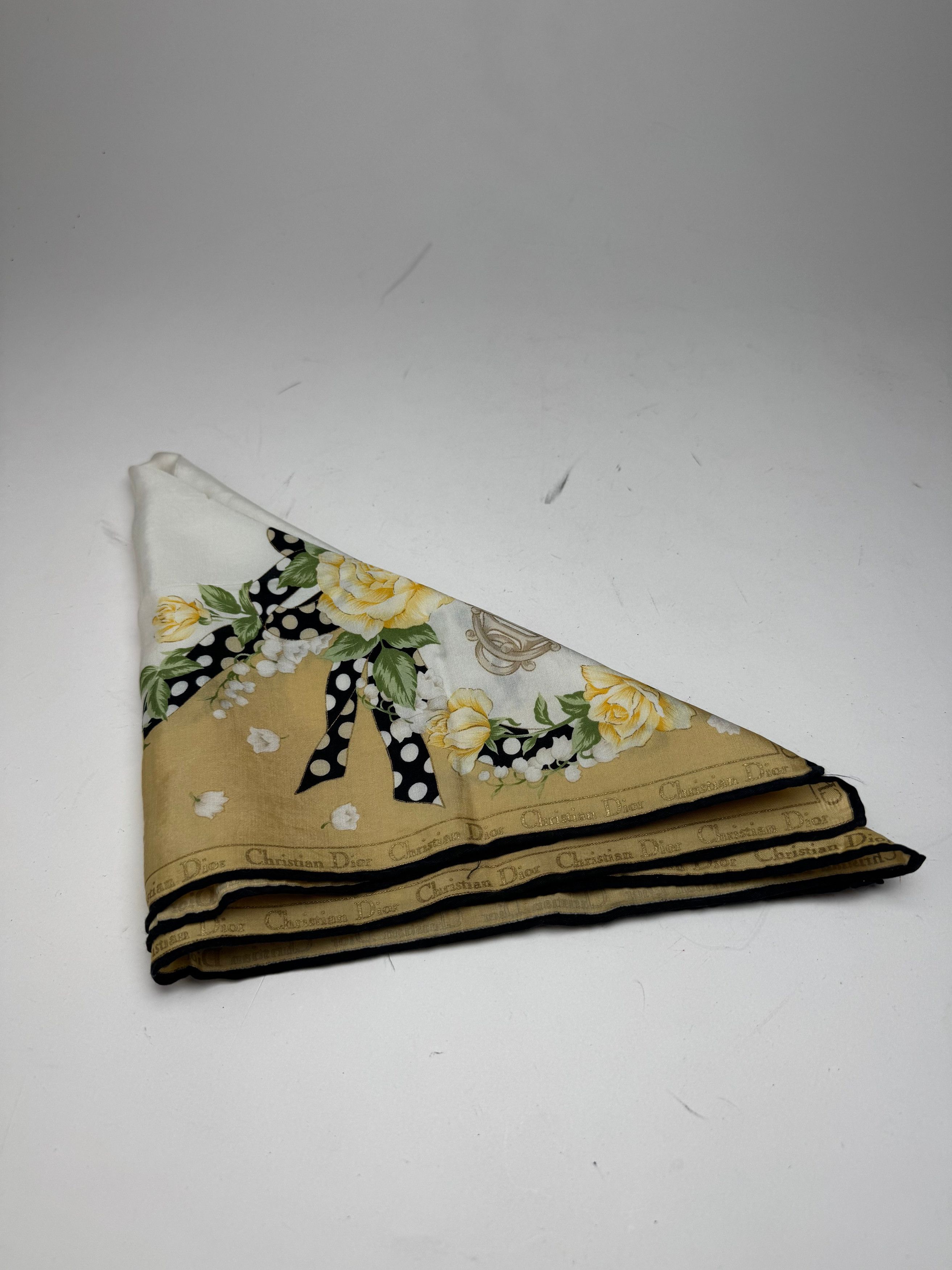 Dior Vintage Scarf White yellow gold Size ONE SIZE - 10 Thumbnail