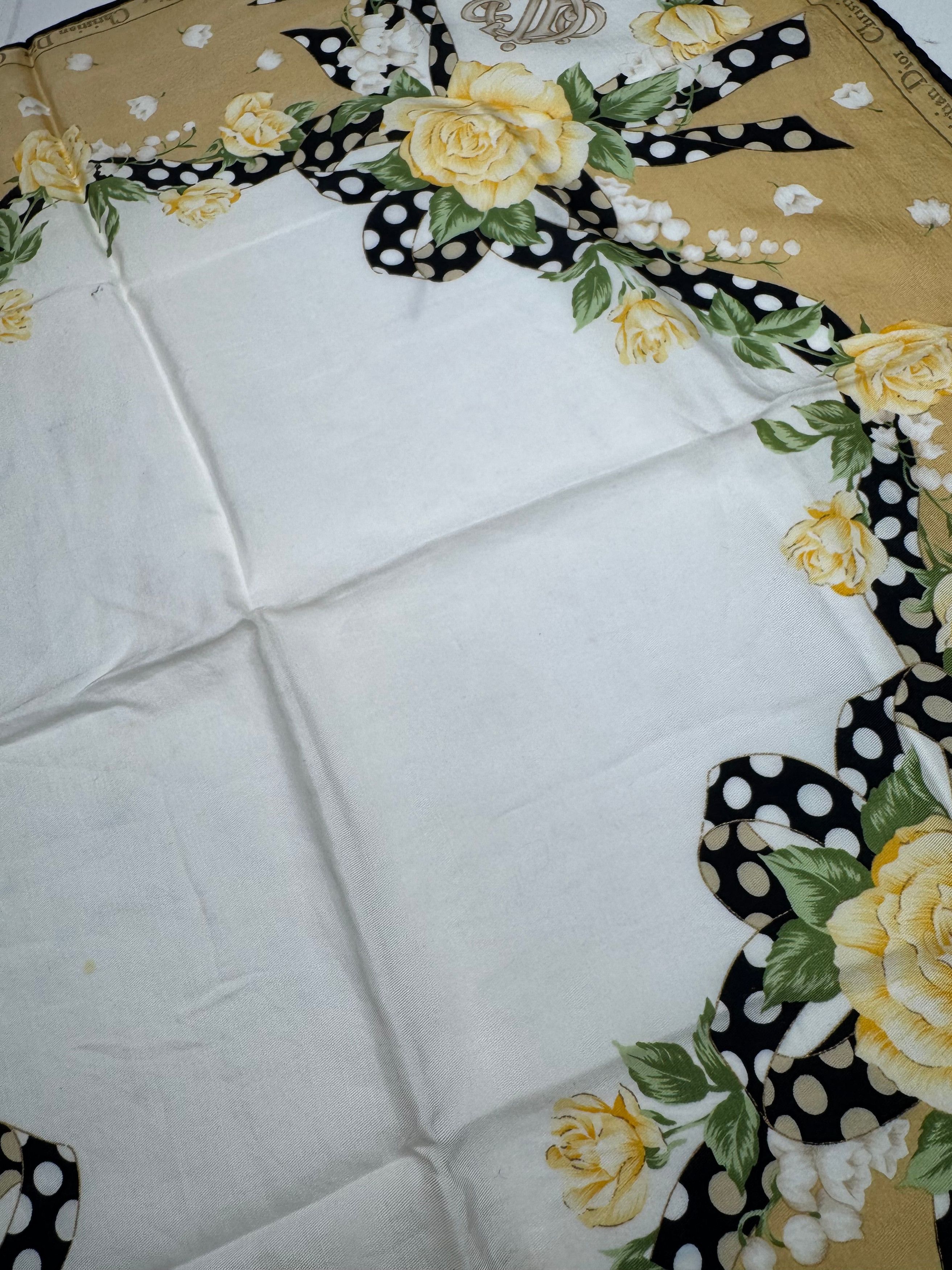 Dior Vintage Scarf White yellow gold Size ONE SIZE - 5 Thumbnail