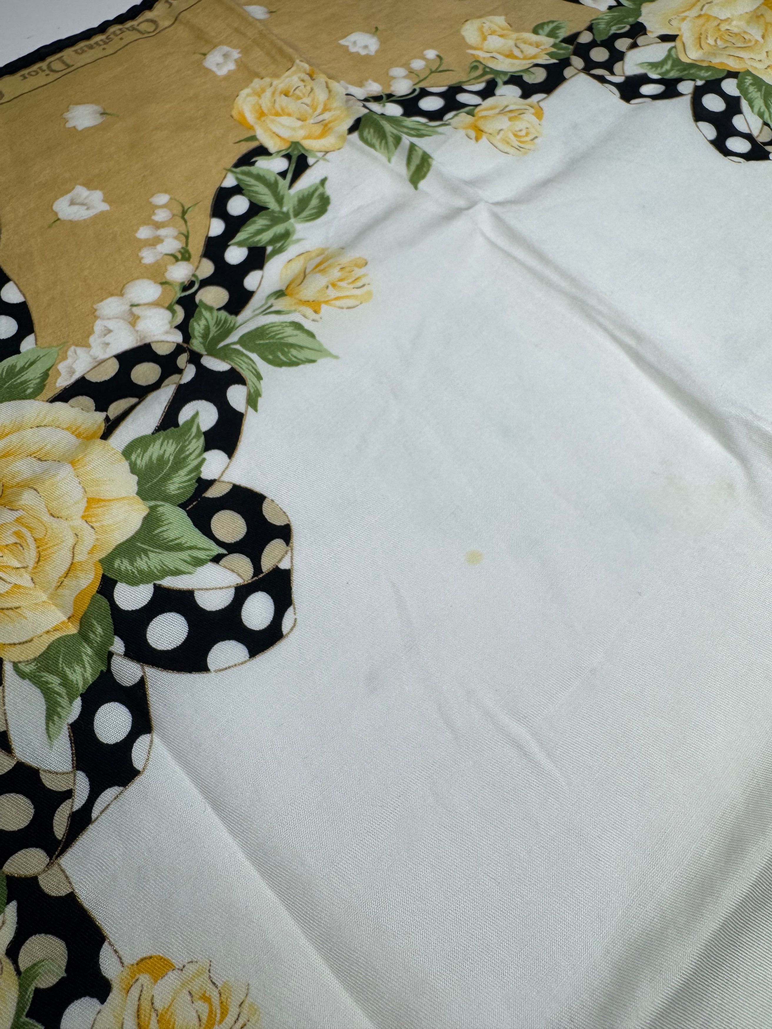 Dior Vintage Scarf White yellow gold Size ONE SIZE - 2 Thumbnail