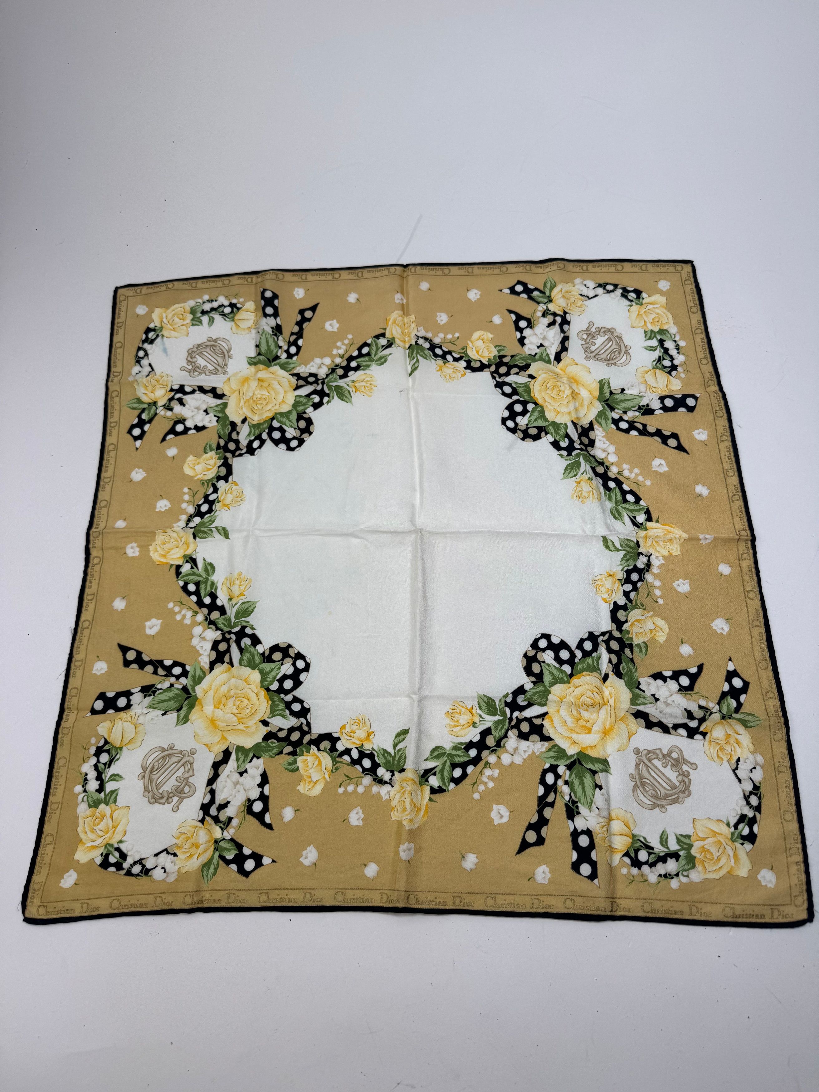 Dior Vintage Scarf White yellow gold Size ONE SIZE - 11 Thumbnail