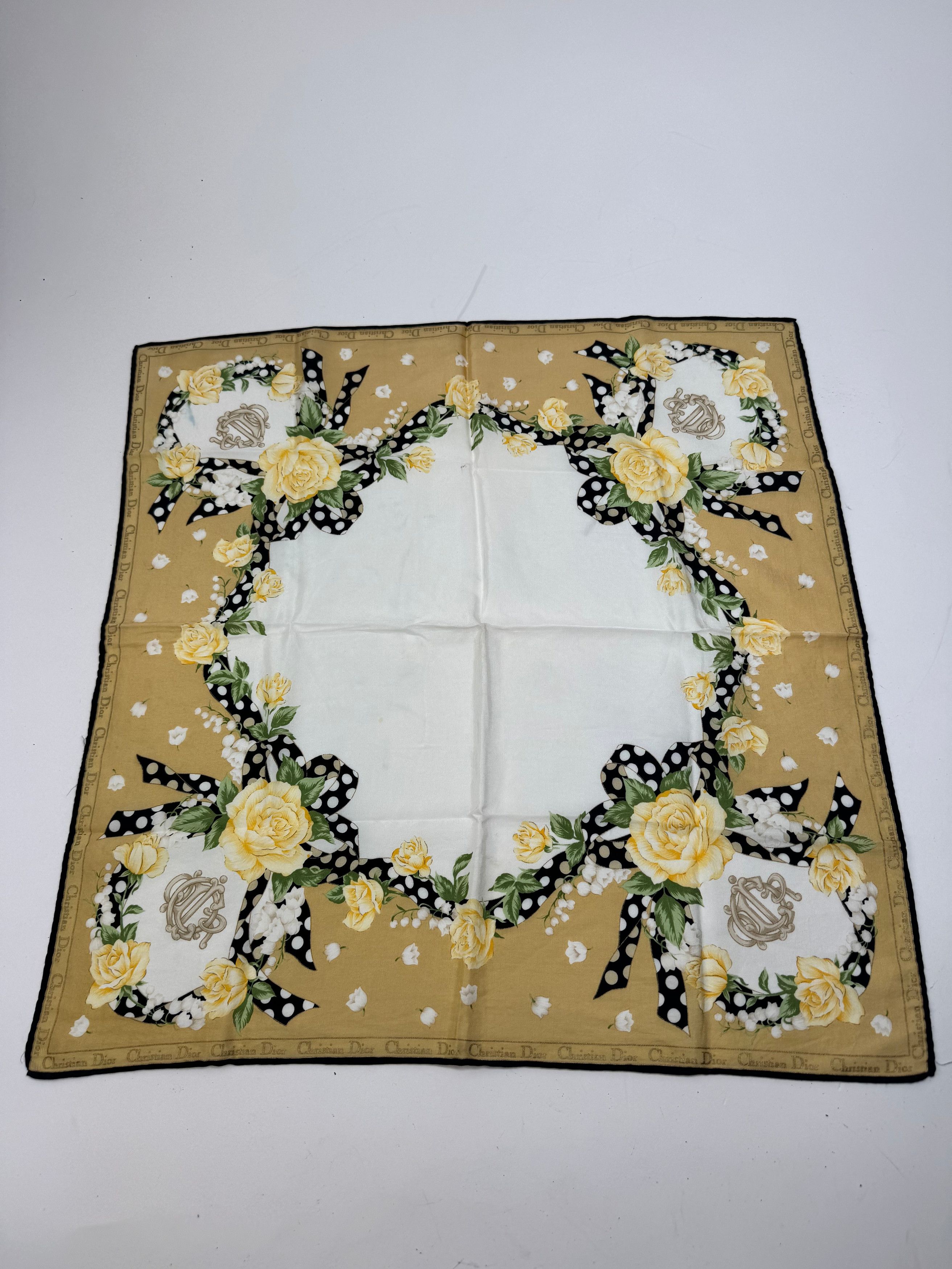 Dior Vintage Scarf White yellow gold Size ONE SIZE - 4 Thumbnail