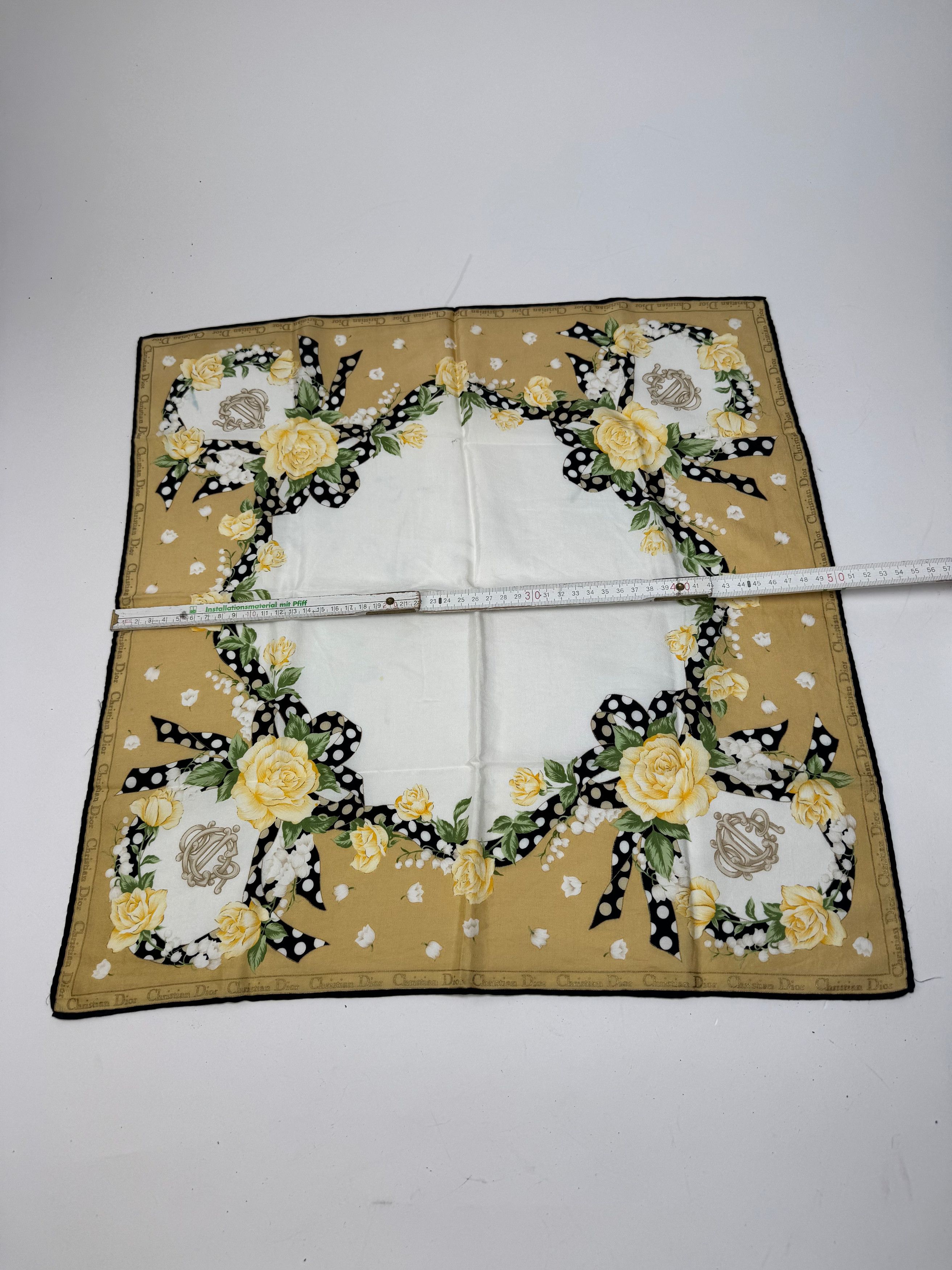 Dior Vintage Scarf White yellow gold Size ONE SIZE - 9 Thumbnail