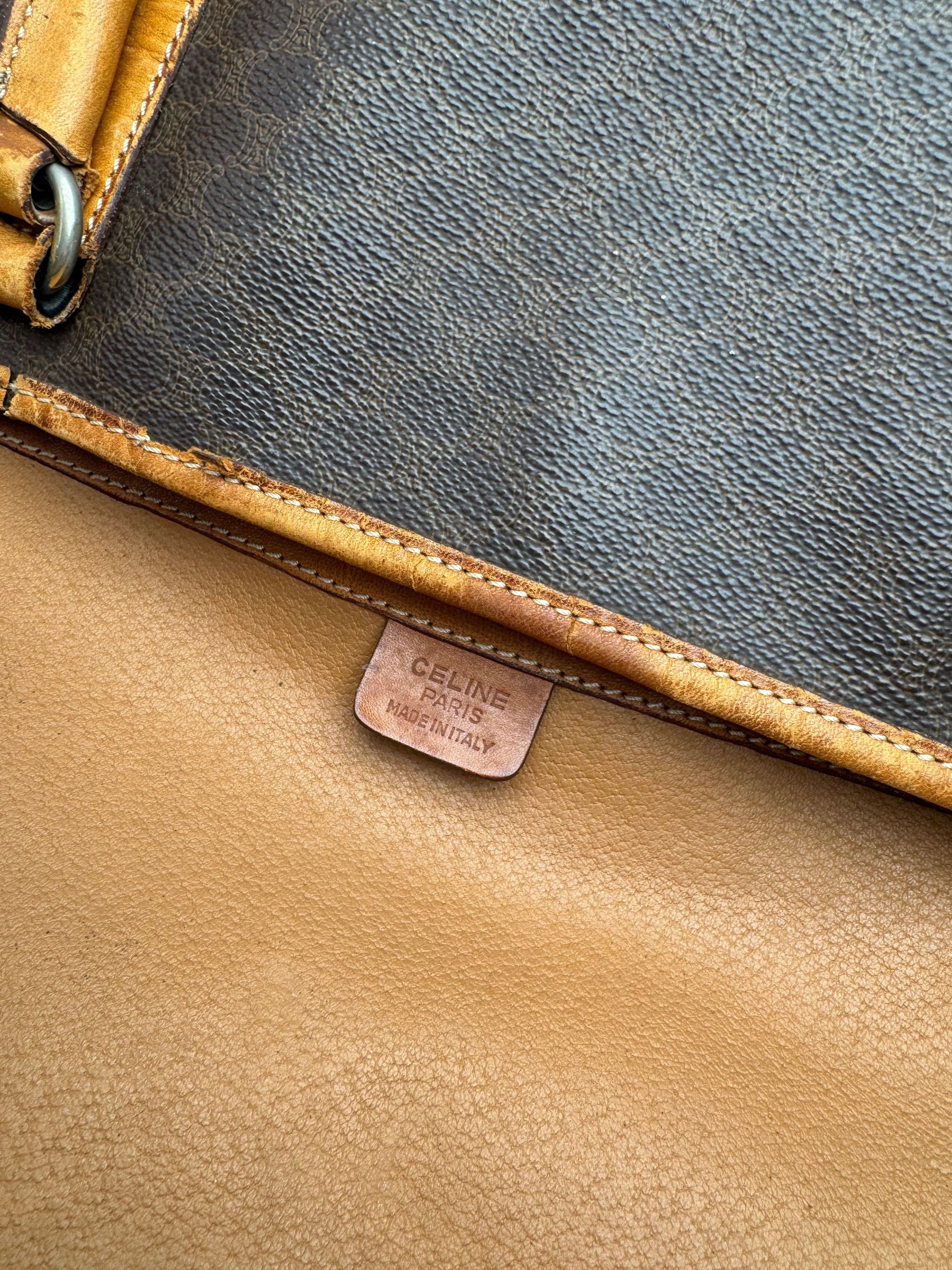 Celine Vintage Paris Triomphe Monogram Leather Bag brown Size ONE SIZE - 4 Thumbnail