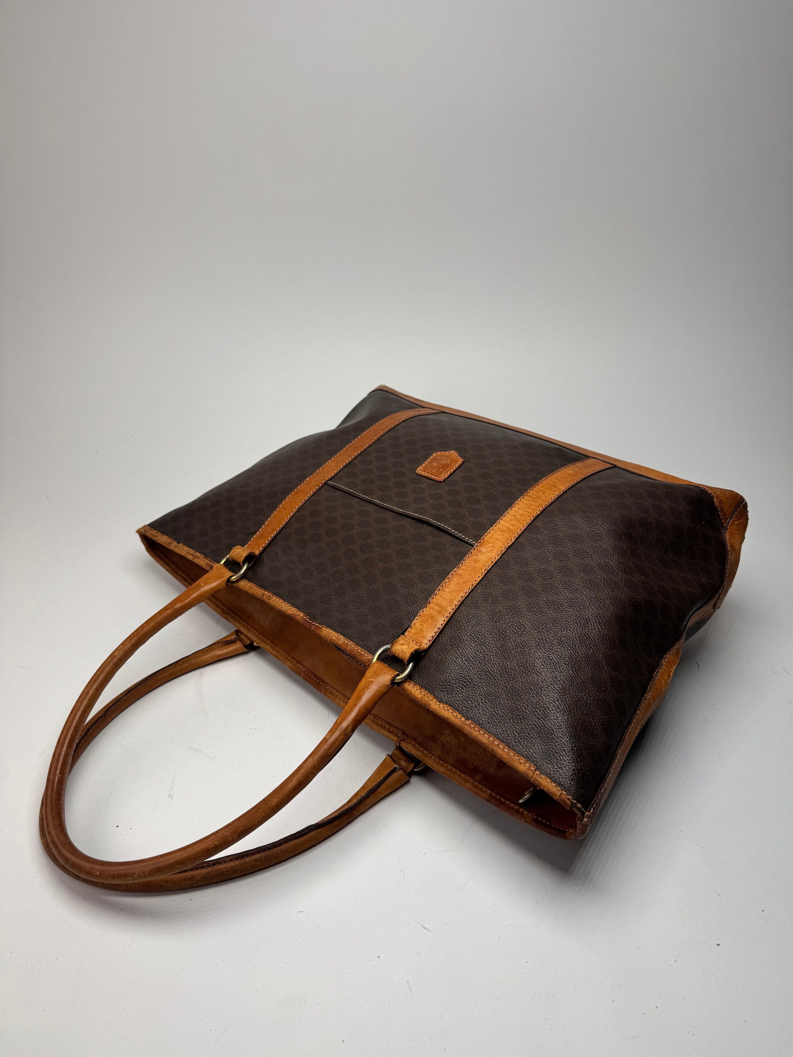 Celine Vintage Paris Triomphe Monogram Leather Bag brown Size ONE SIZE - 10 Thumbnail